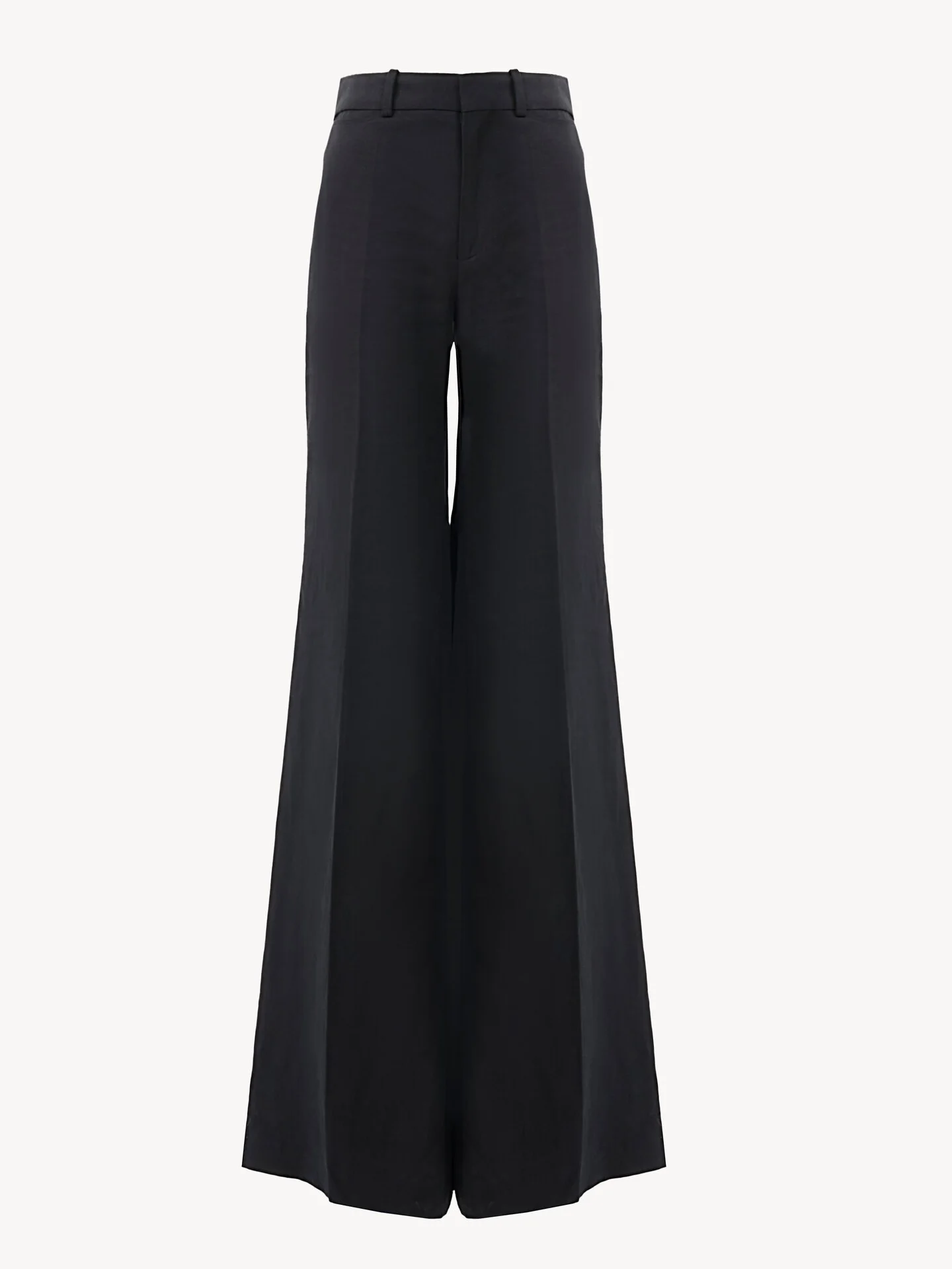 HIGH-RISE FLARED PANTS IN LINEN CRÊPE - 1
