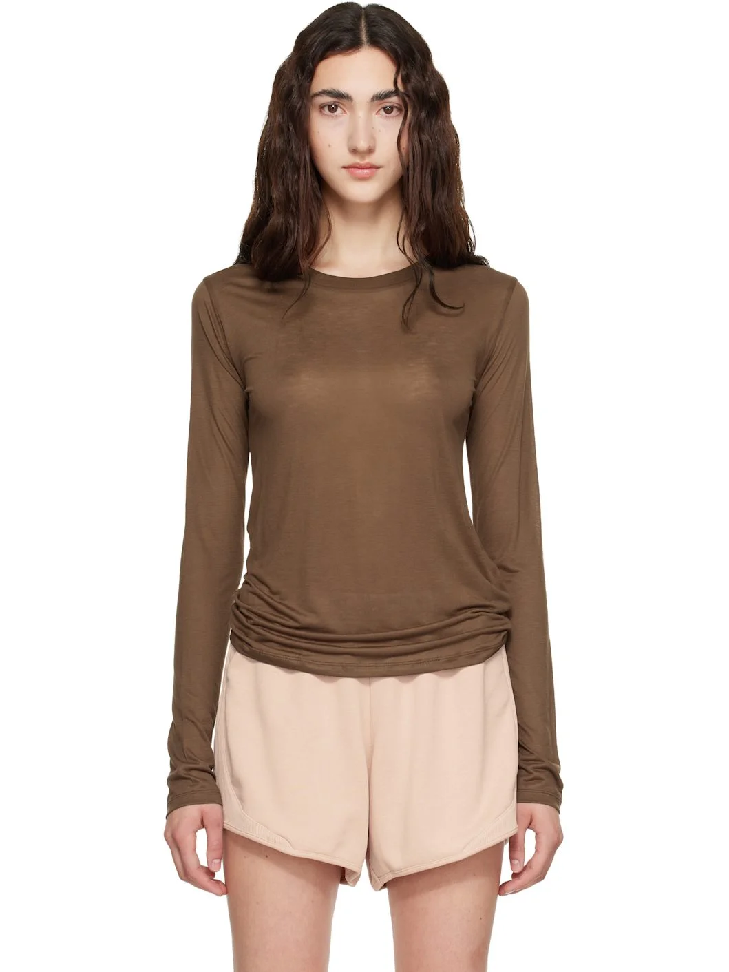 Brown Long Sleeve T-shirt - 1