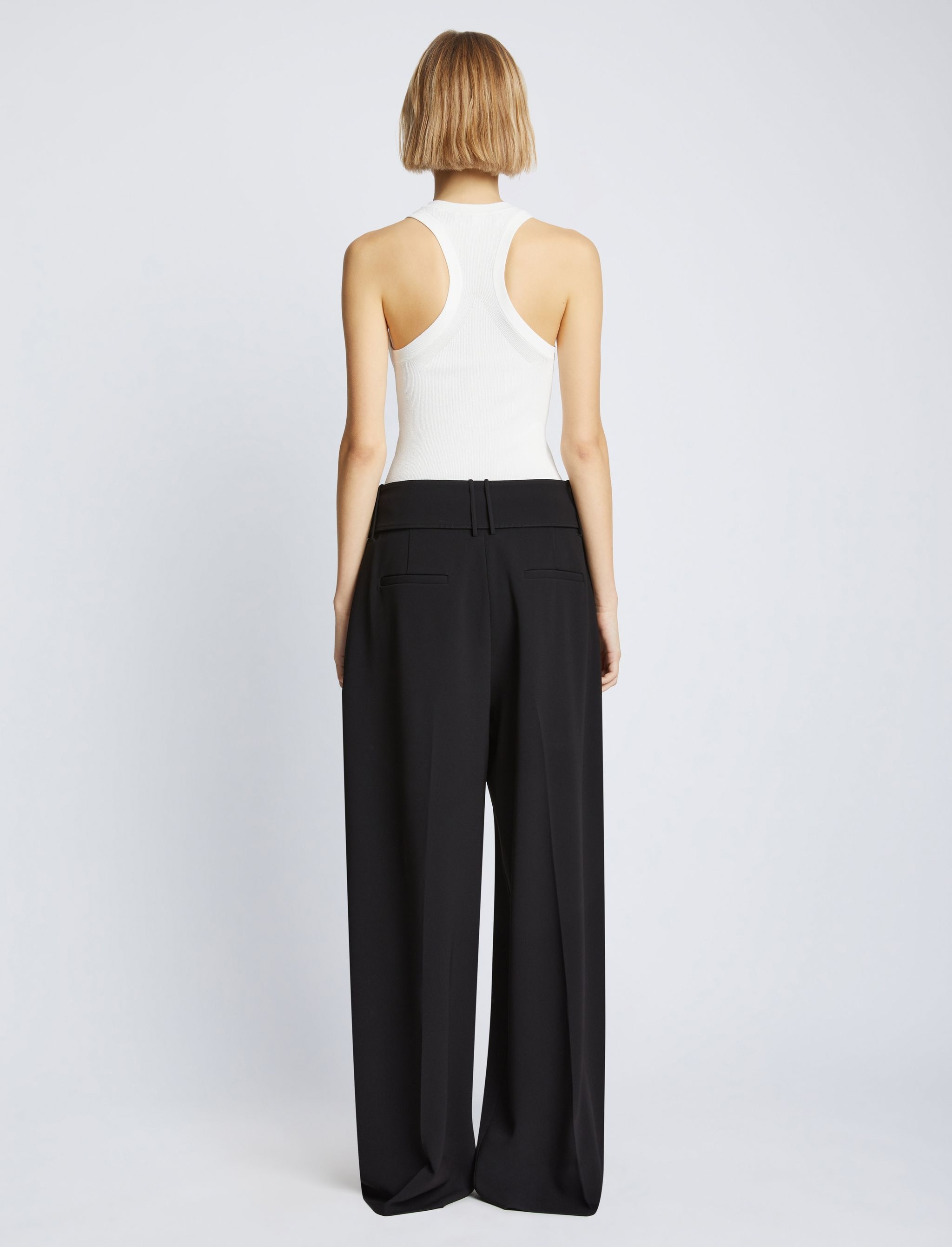 Matte Viscose Crepe Pants - 4