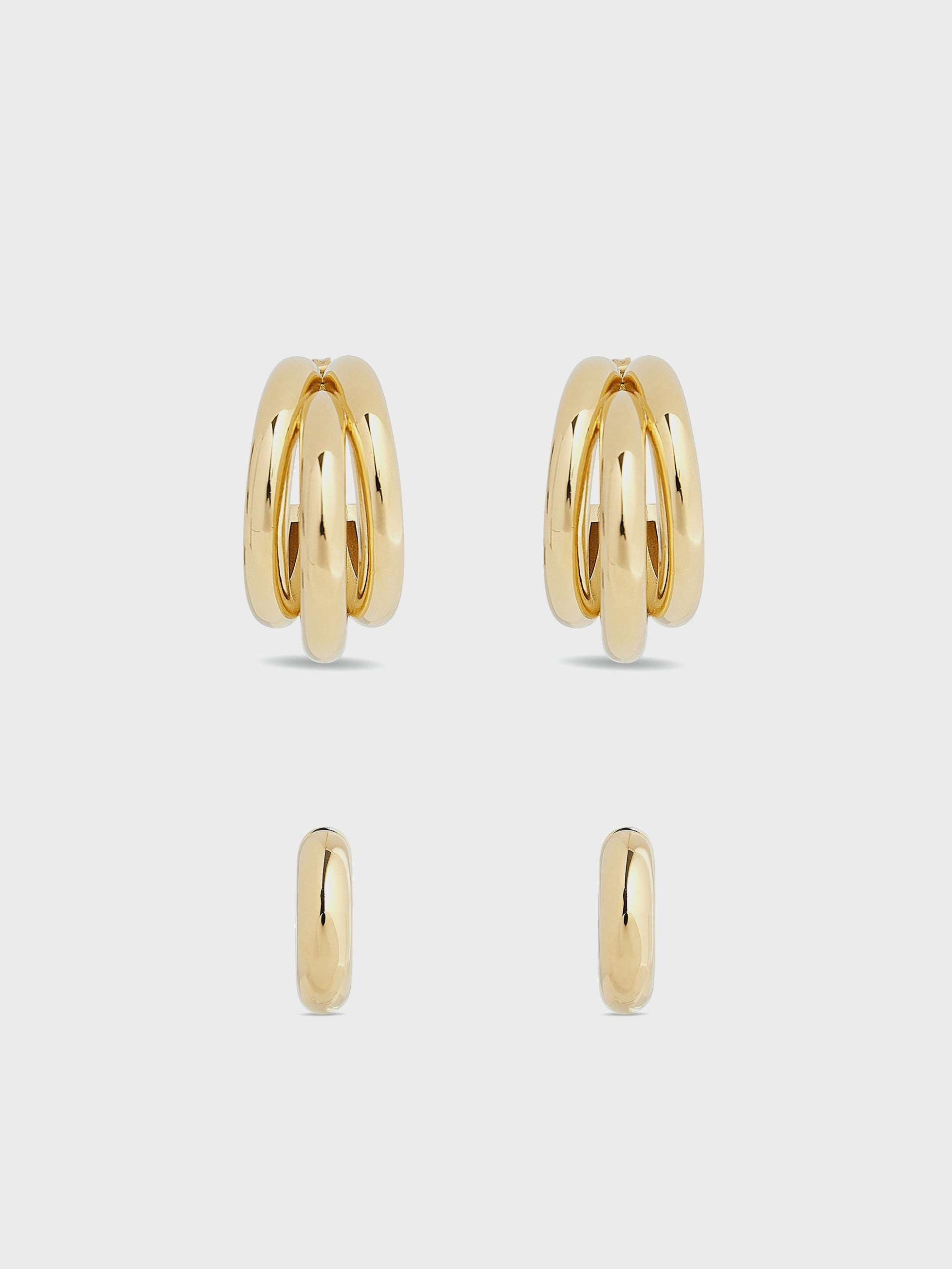 DUO OF HOOPS AND PUNK EAR CUFFS - 2