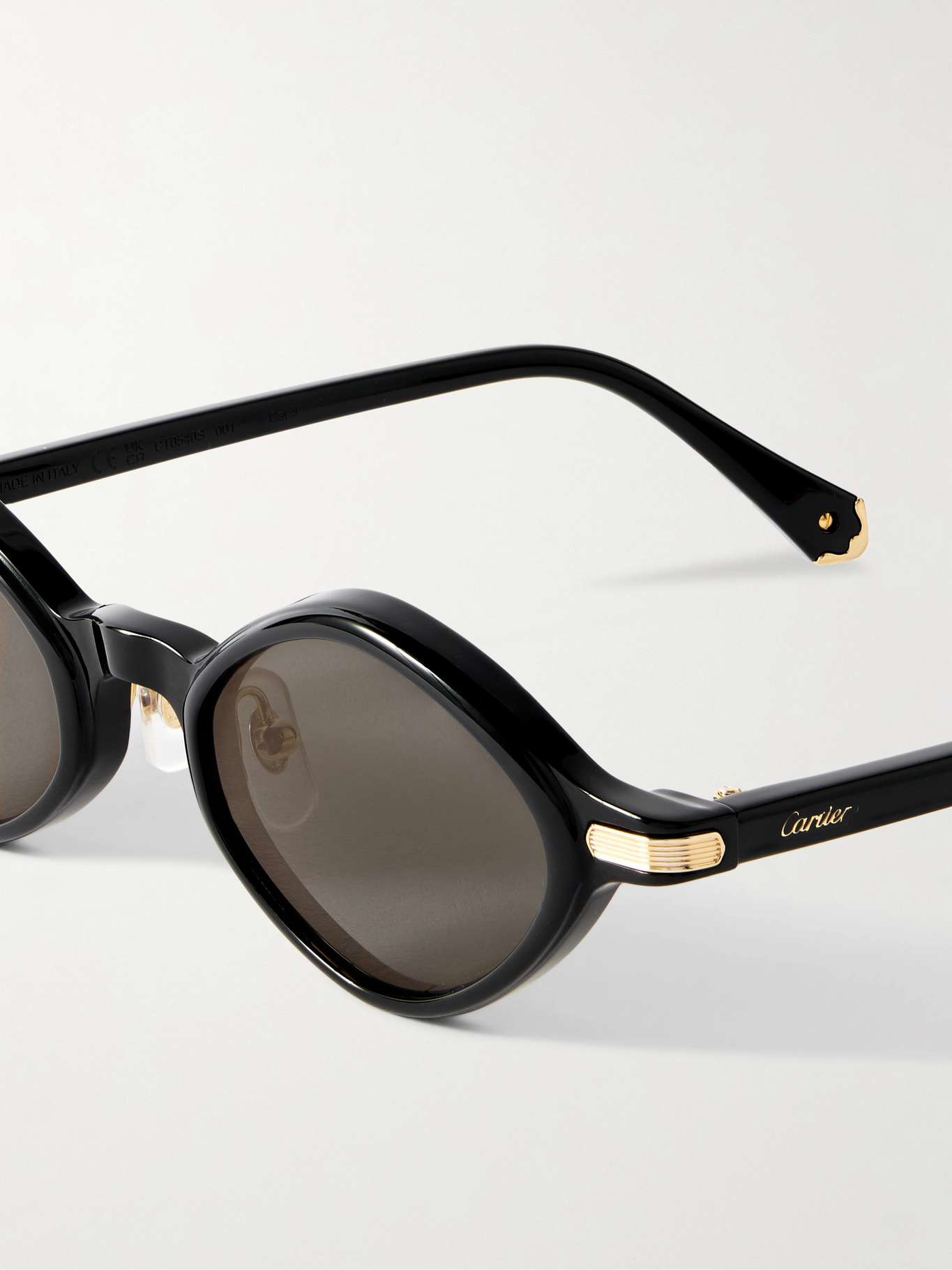 Signature round-frame acetate sunglasses Black - 4