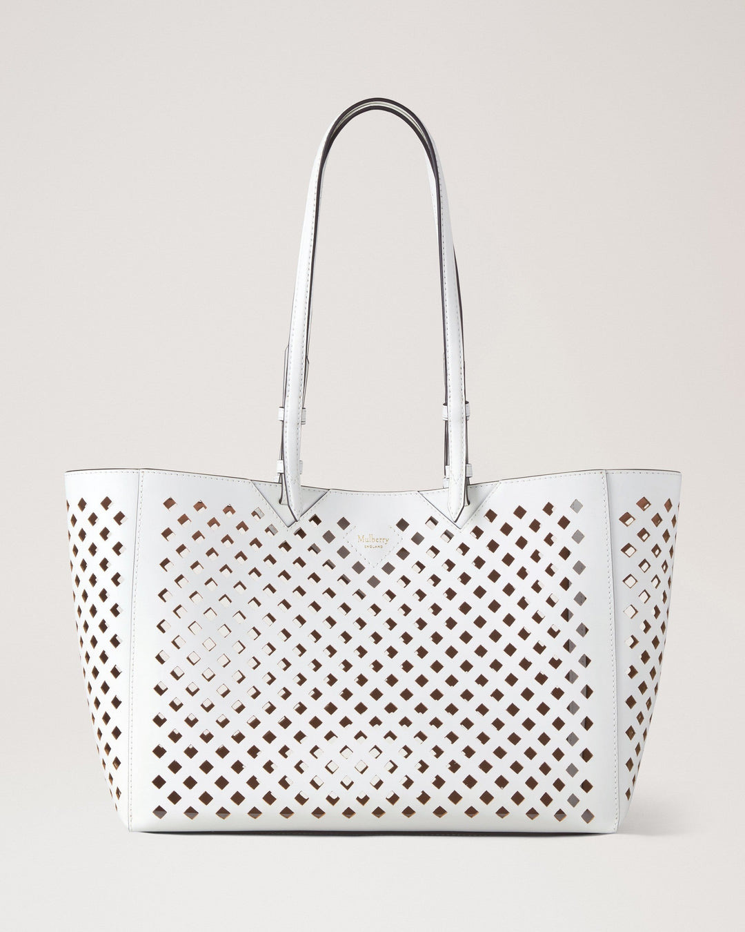 Perforated Tote White Perforated Leather - 6