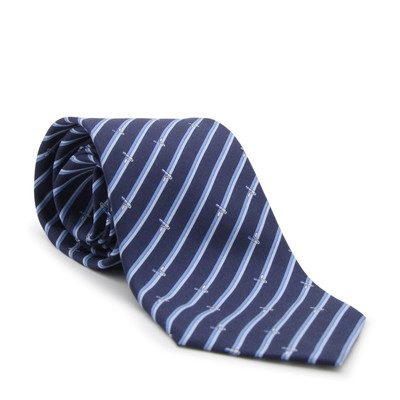 FERRAGAMO light and dark blue silk tie outlook