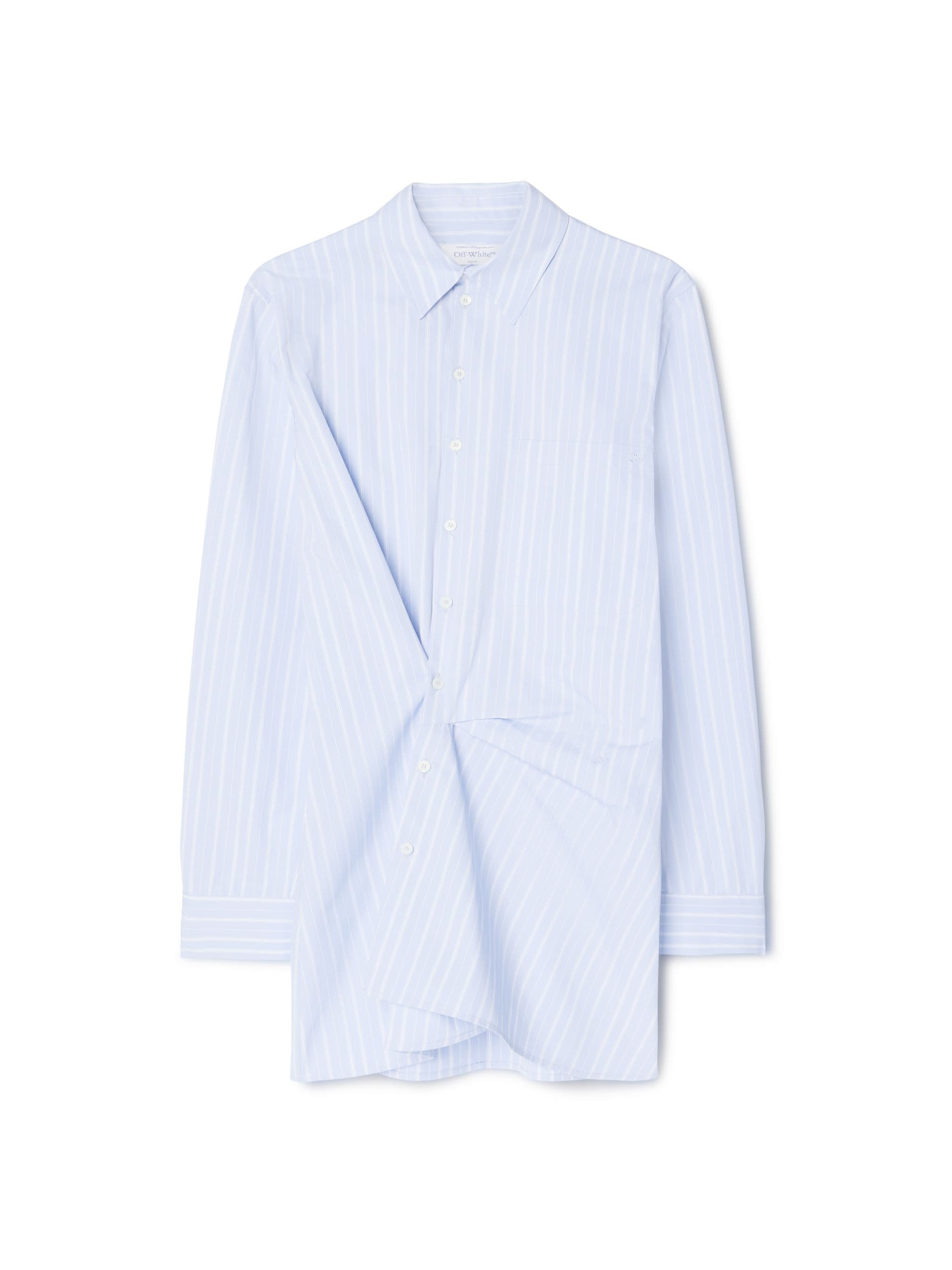 Stripe Poplin Twist Shirt Dre Light Blue - 1