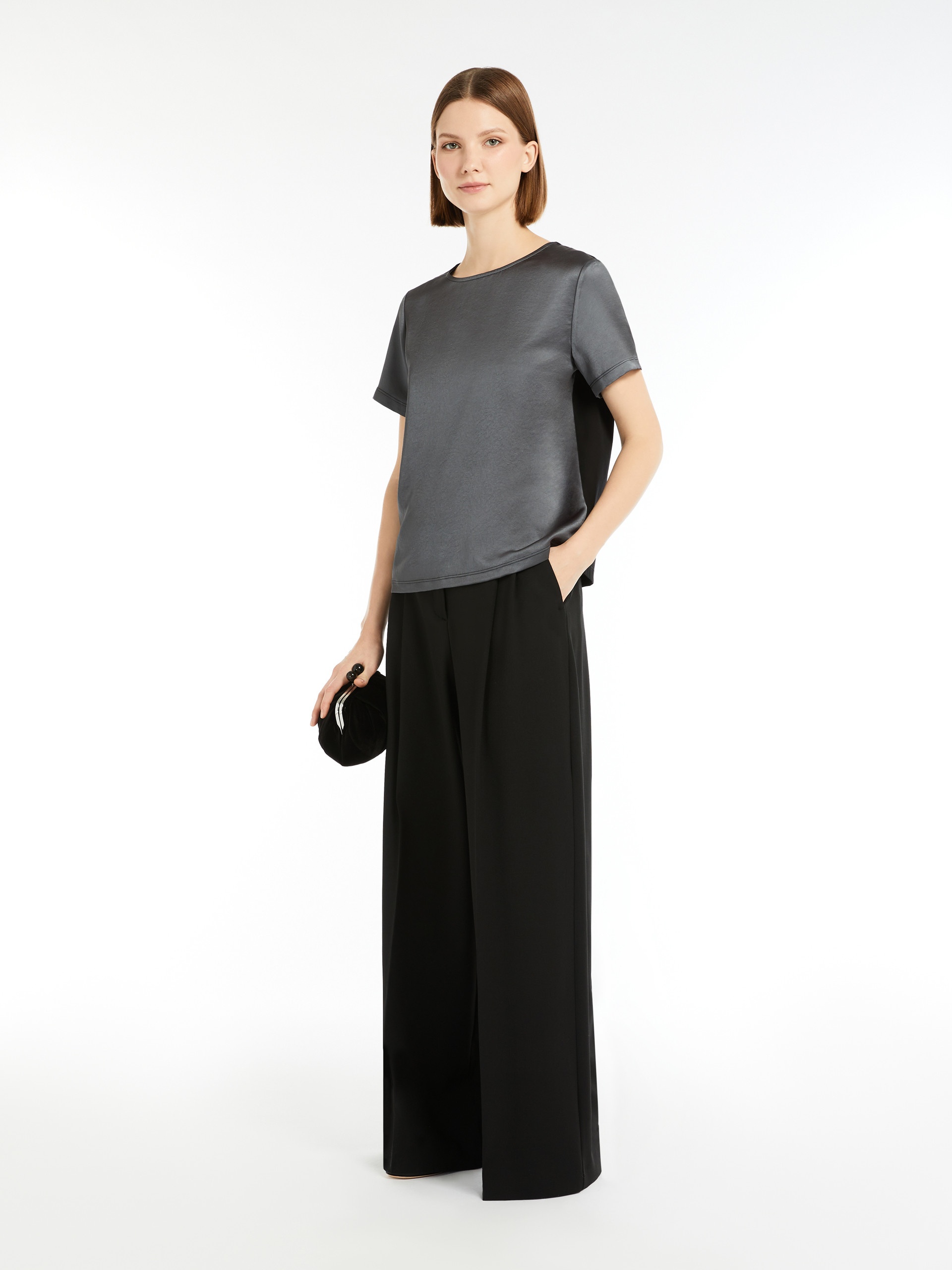AMBURGO Satin and jersey T-shirt - 2