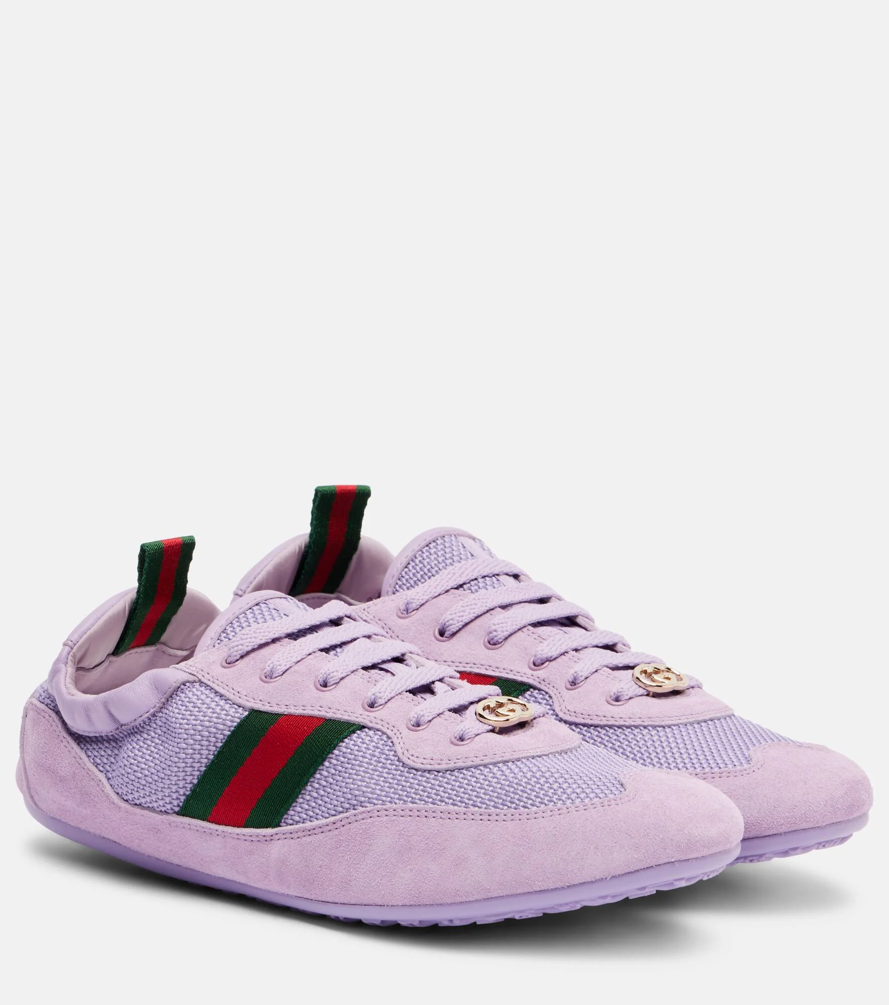 Gucci Shift suede-trimmed sneakers - 1