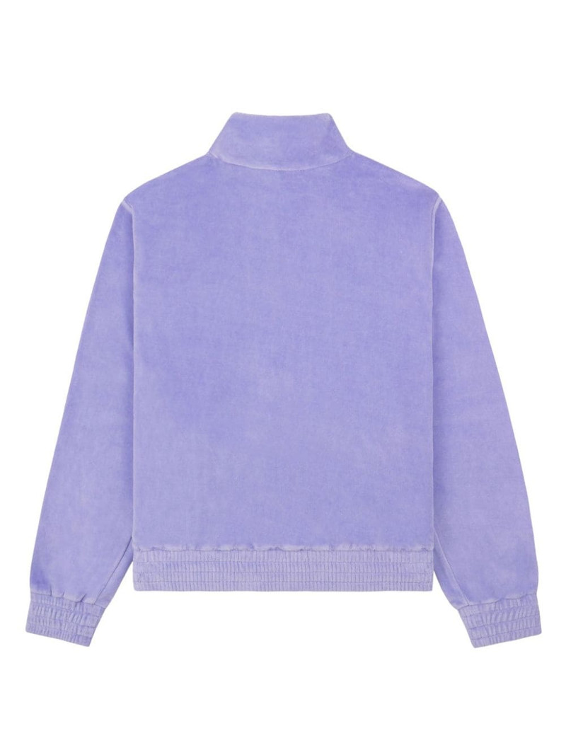 Sporty & Rich Script cotton velour track jacket outlook