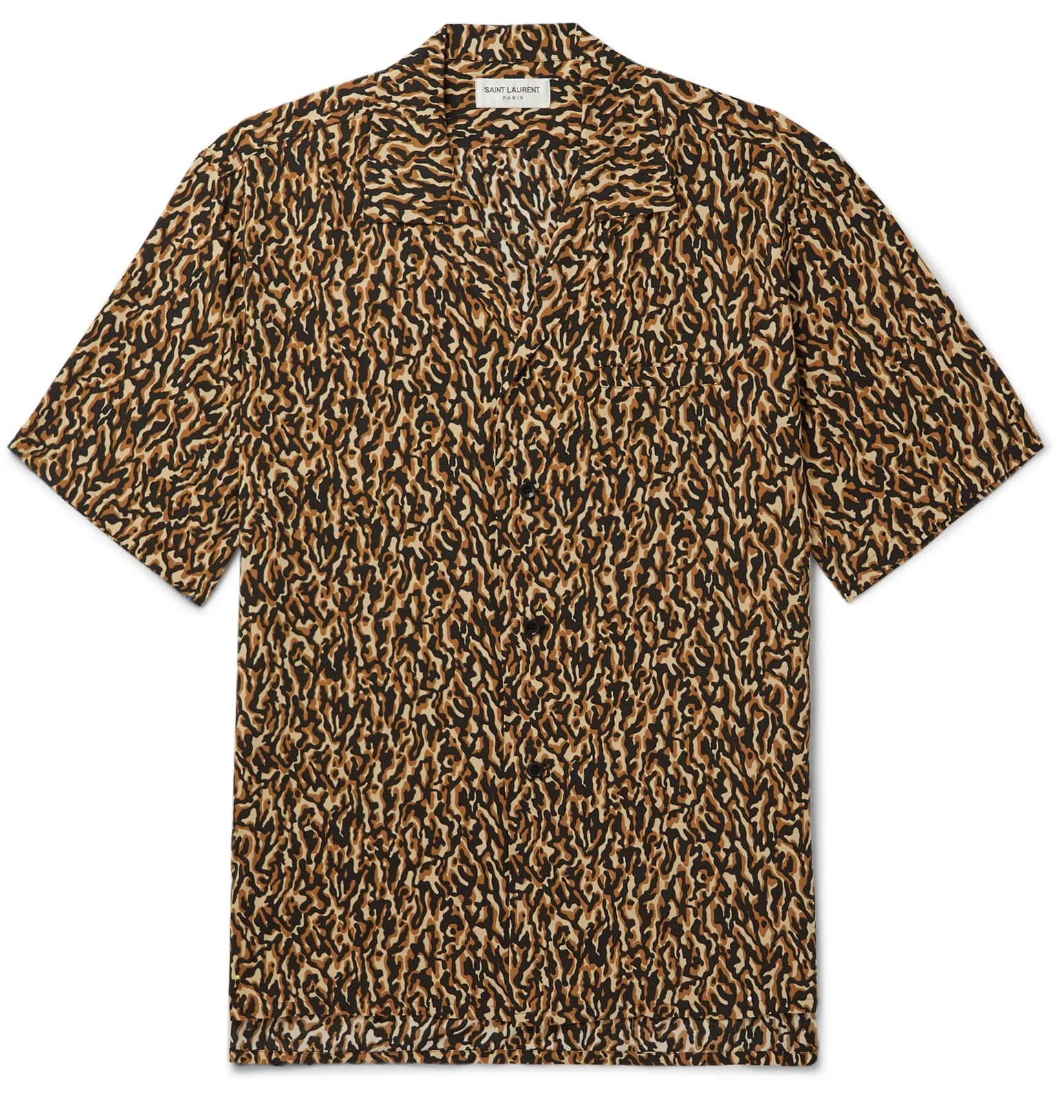 Camp-Collar Leopard-Print Woven Shirt - 1