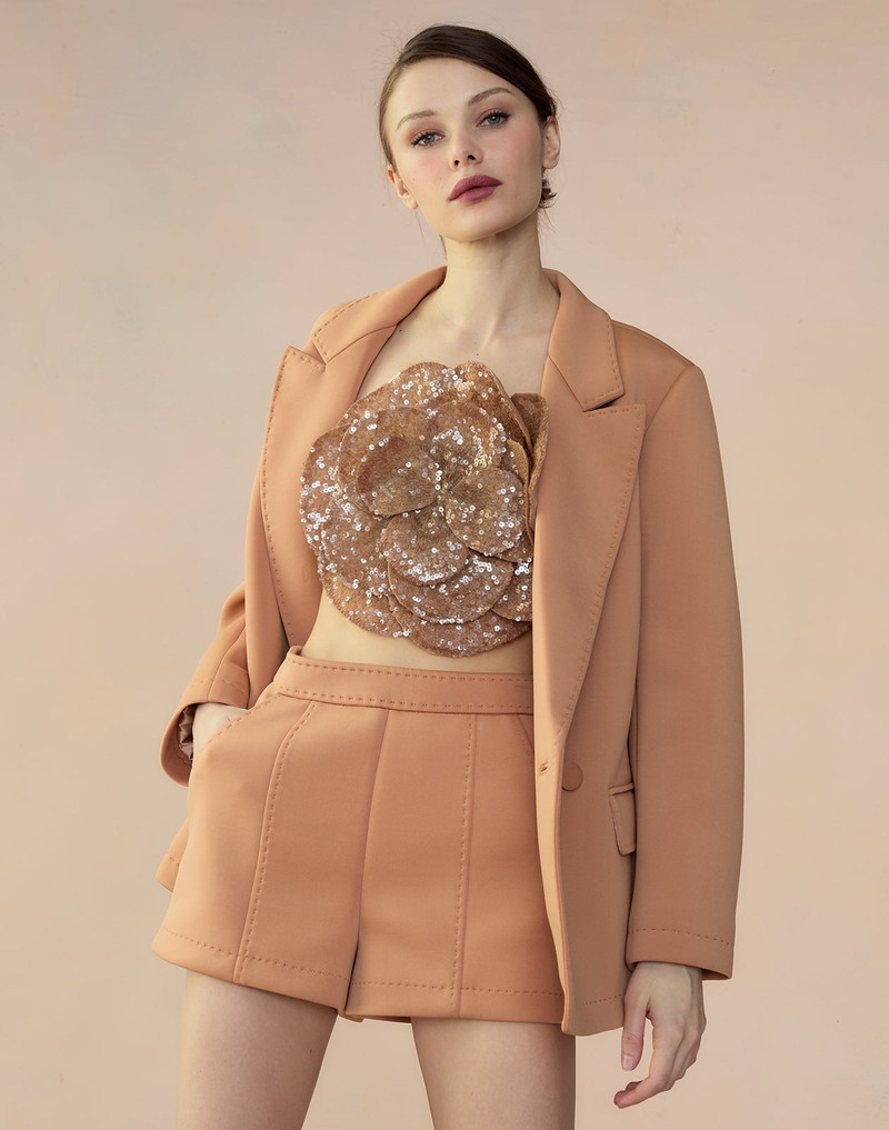 CYNTHIA ROWLEY Bonded Pick Stitch Jacket outlook