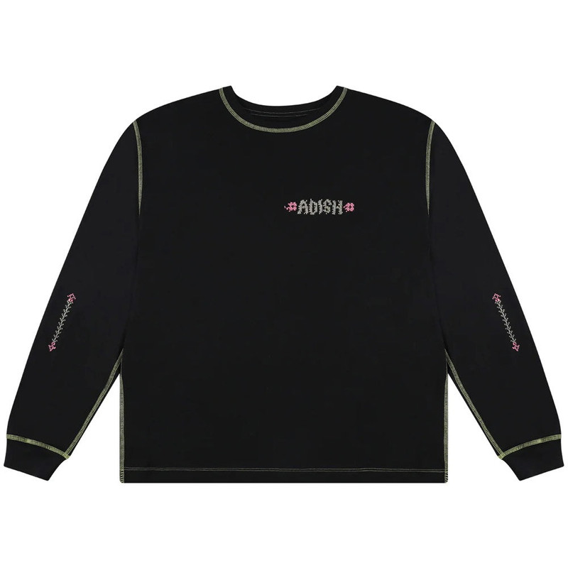 Tatreez Logo Contrast Stitched Long Sleeve Shirt 'Black' 1
