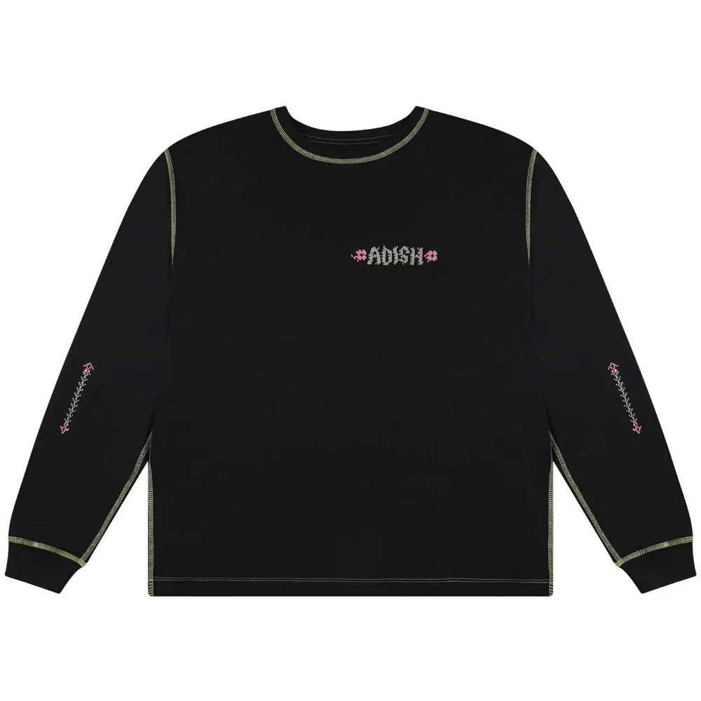 Tatreez Logo Contrast Stitched Long Sleeve Shirt 'Black' - 1