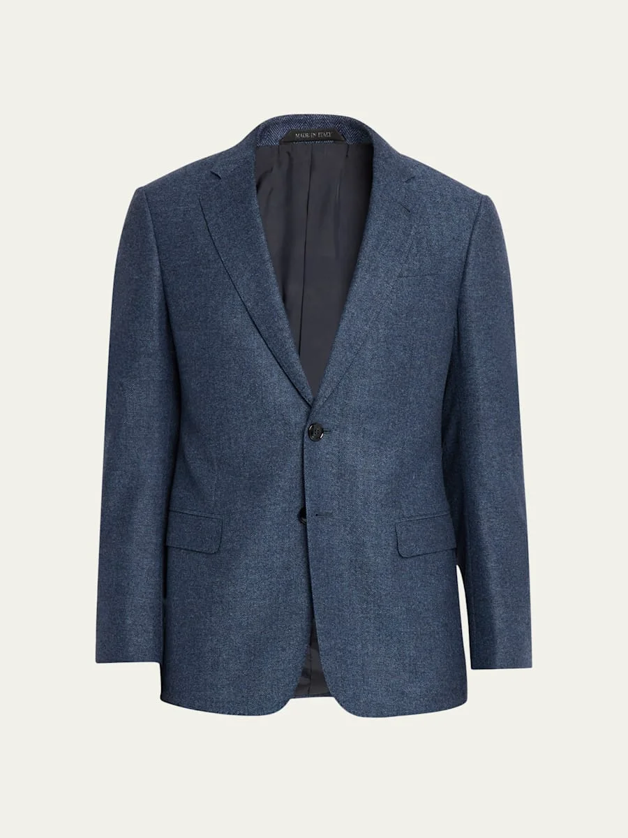 Men's Soft Line Chevron Single-Breasted Sport Coat - 1