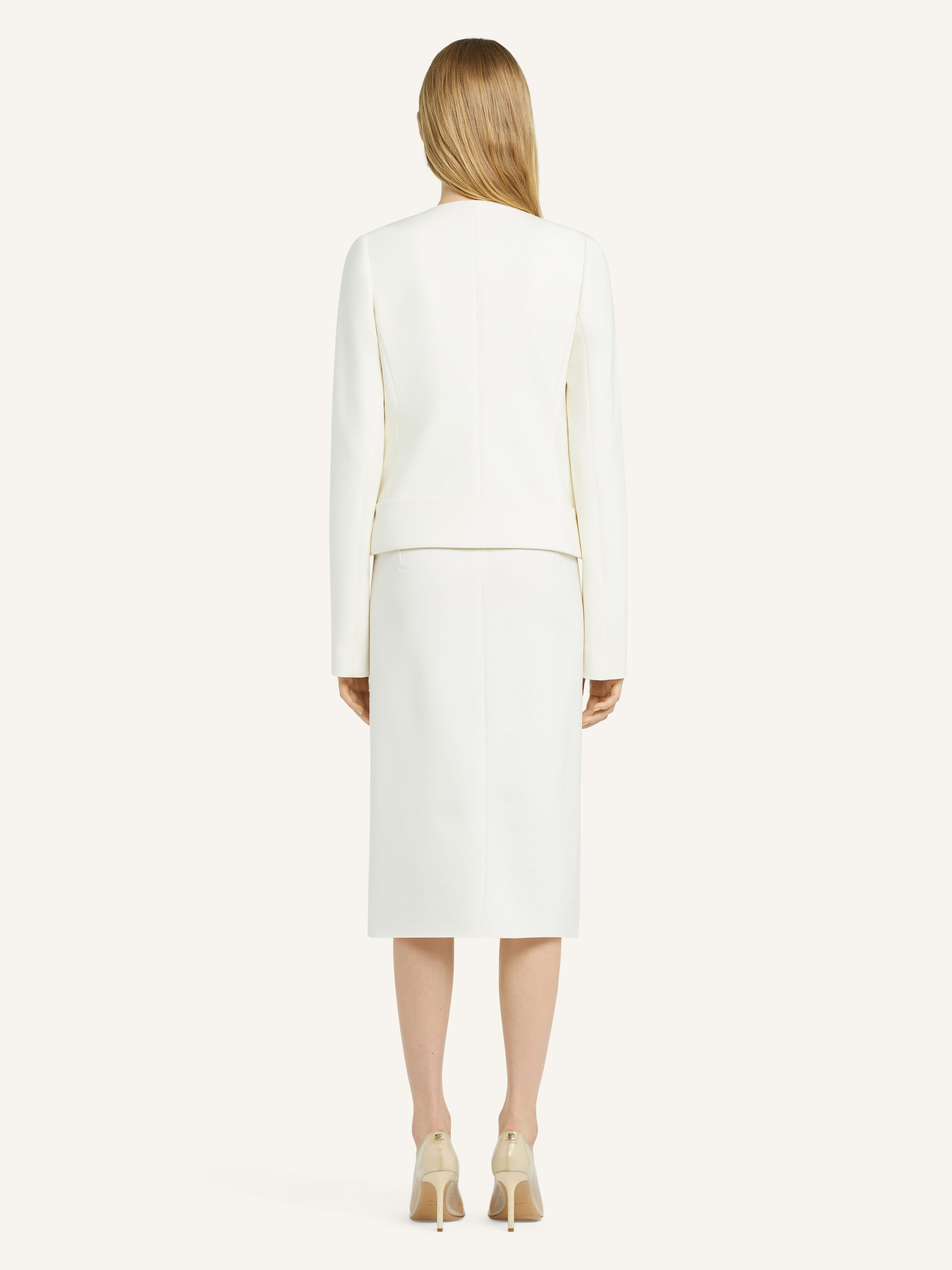 BELTED SLIT SKIRT - 4