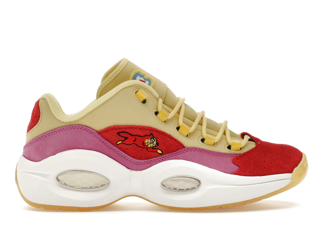 Reebok Question Low BBC Ice Cream Running Dog Yellow Red - 1