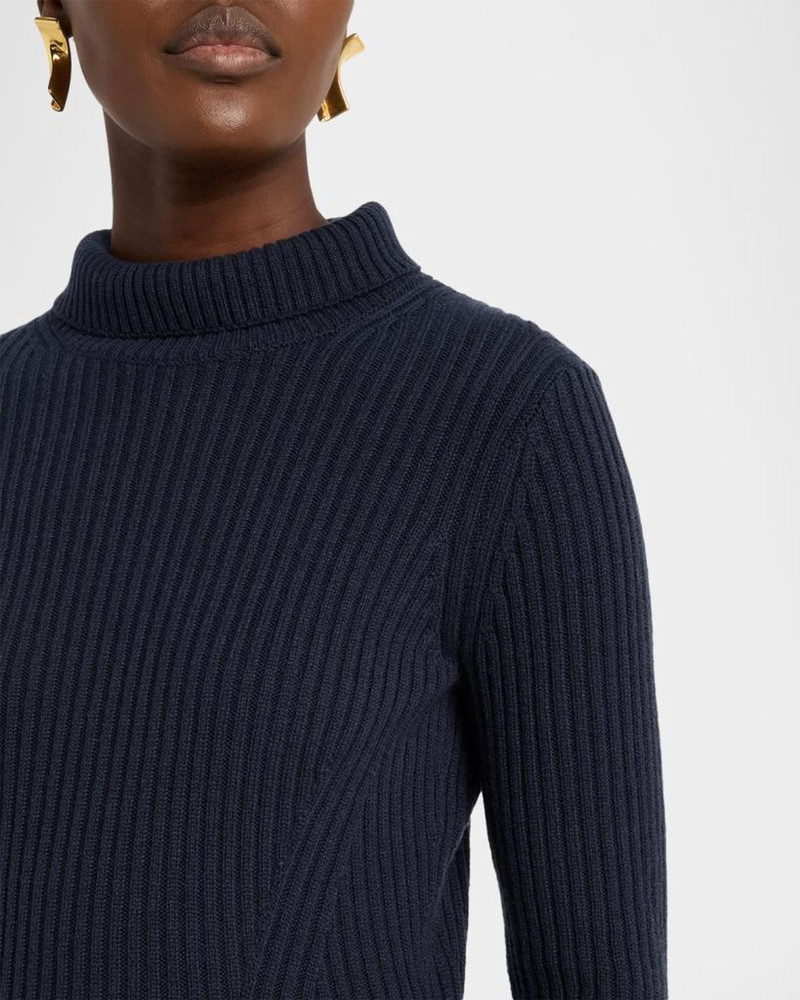 Rib Knit Cashmere Turtleneck Sweater 5