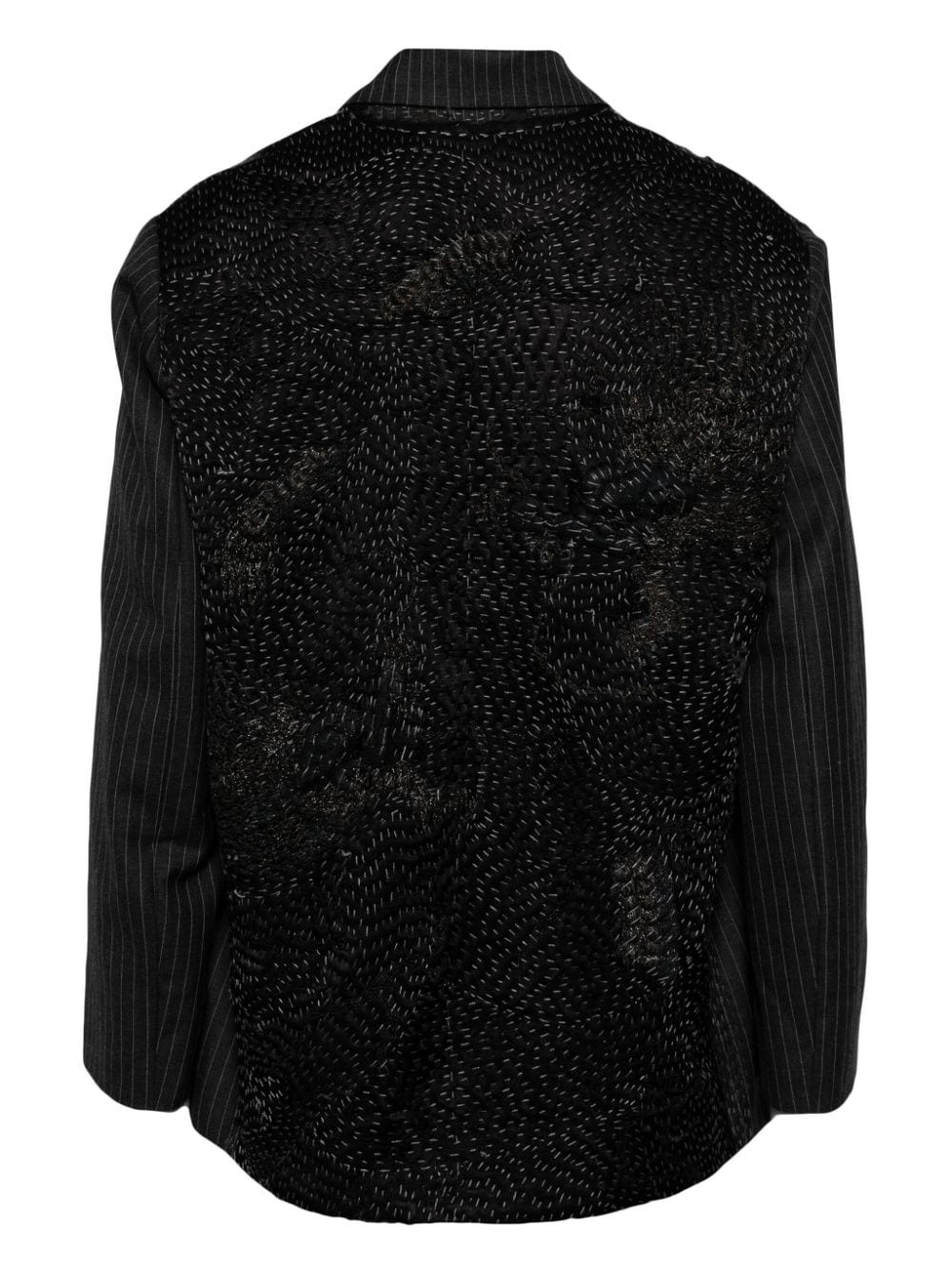 embroidered pinstriped shirt jacket - 2