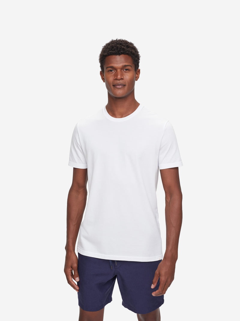 Men's T-Shirt Ramsay Pique Cotton Tencel White - 3