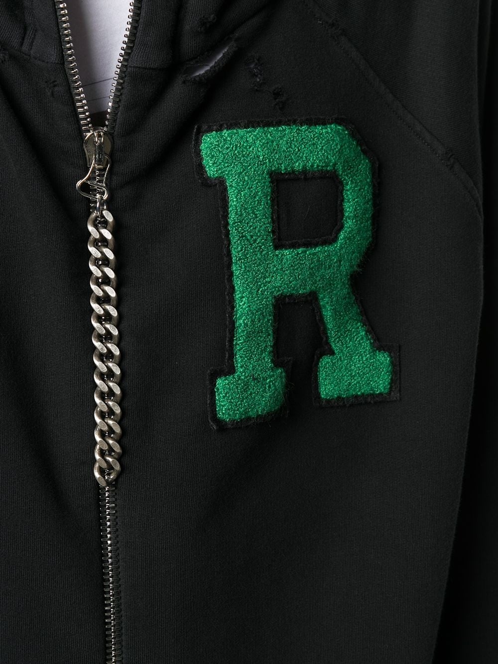 logo patch oversized zip-up hoodie - 5