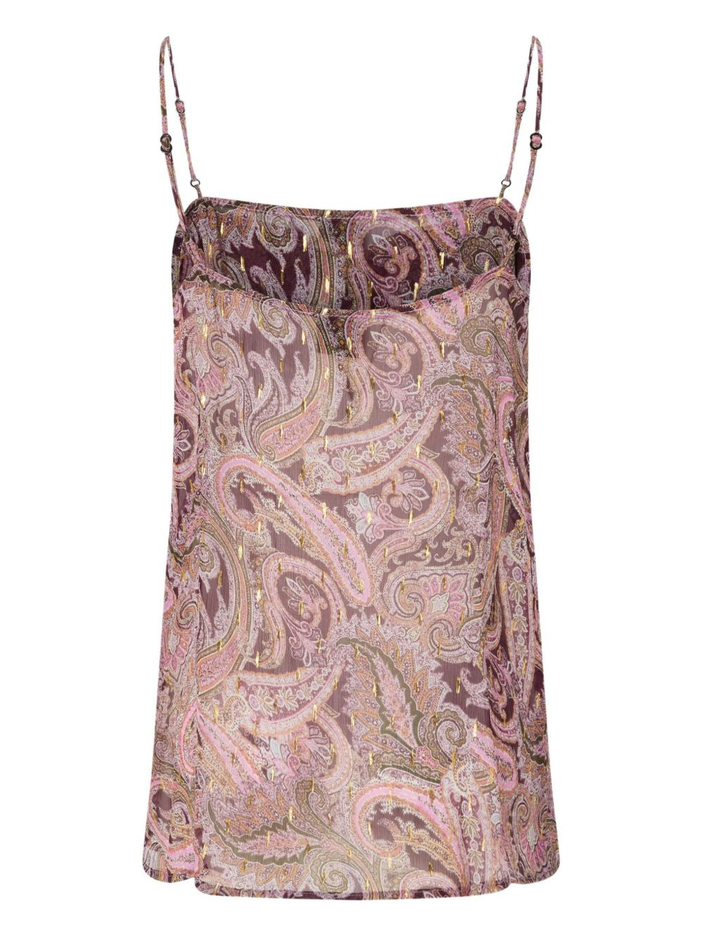 paisley-lace sleeveless top - 2