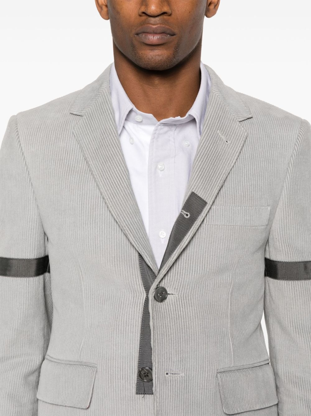 single-breasted corduroy blazer - 5