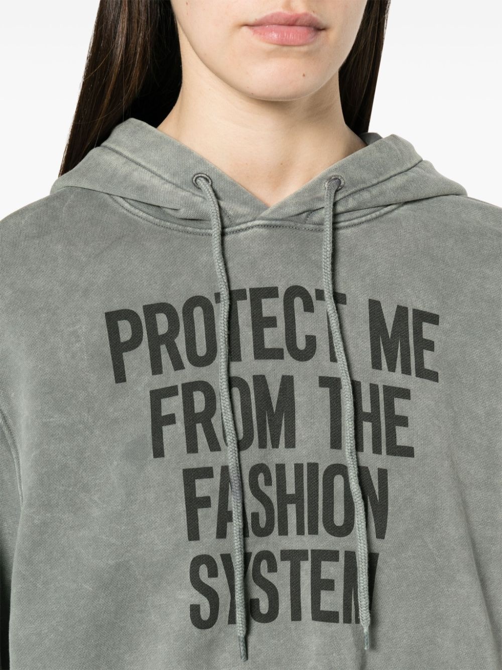 slogan-print organic-cotton hoodie - 5