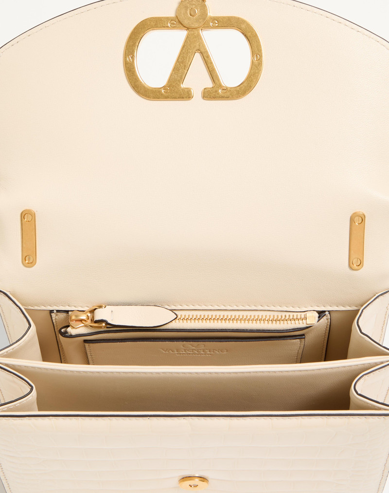 VALENTINO GARAVANI VAIN SMALL SHOULDER BAG IN CROCODILE LEATHER 5