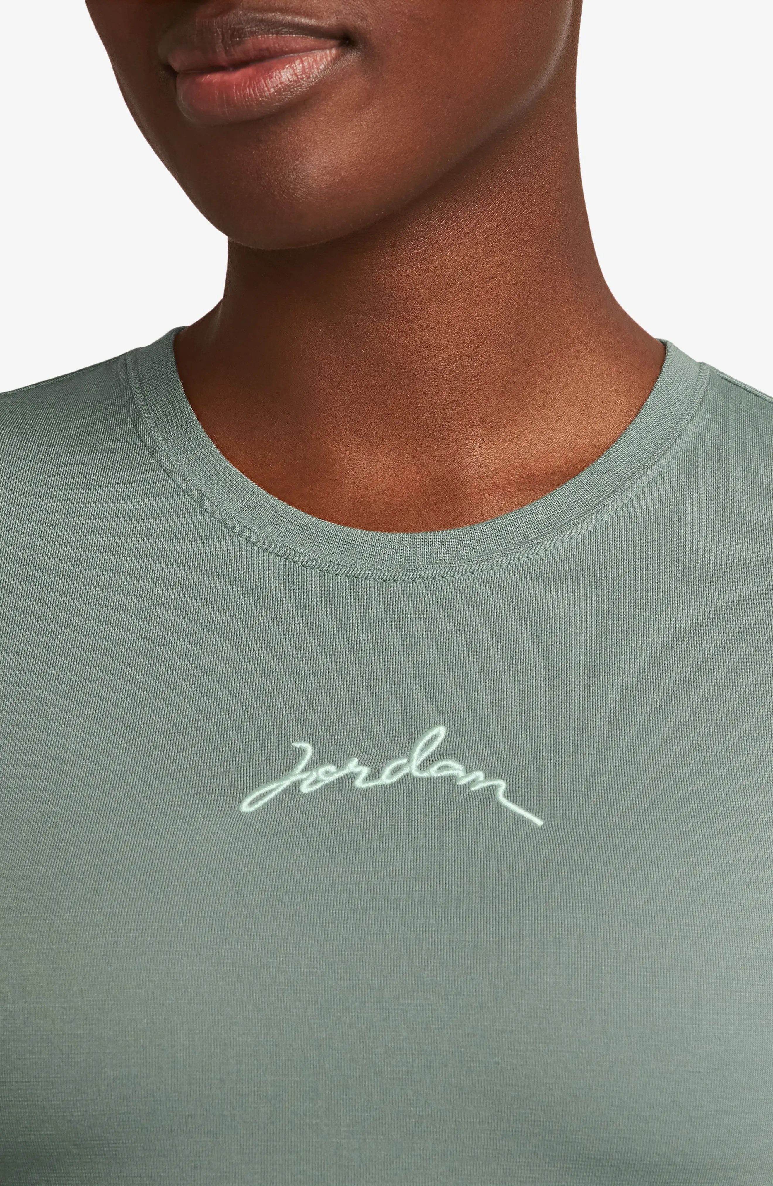 Slim Fit Baby Tee in Jade Smoke/Barely Green - 3