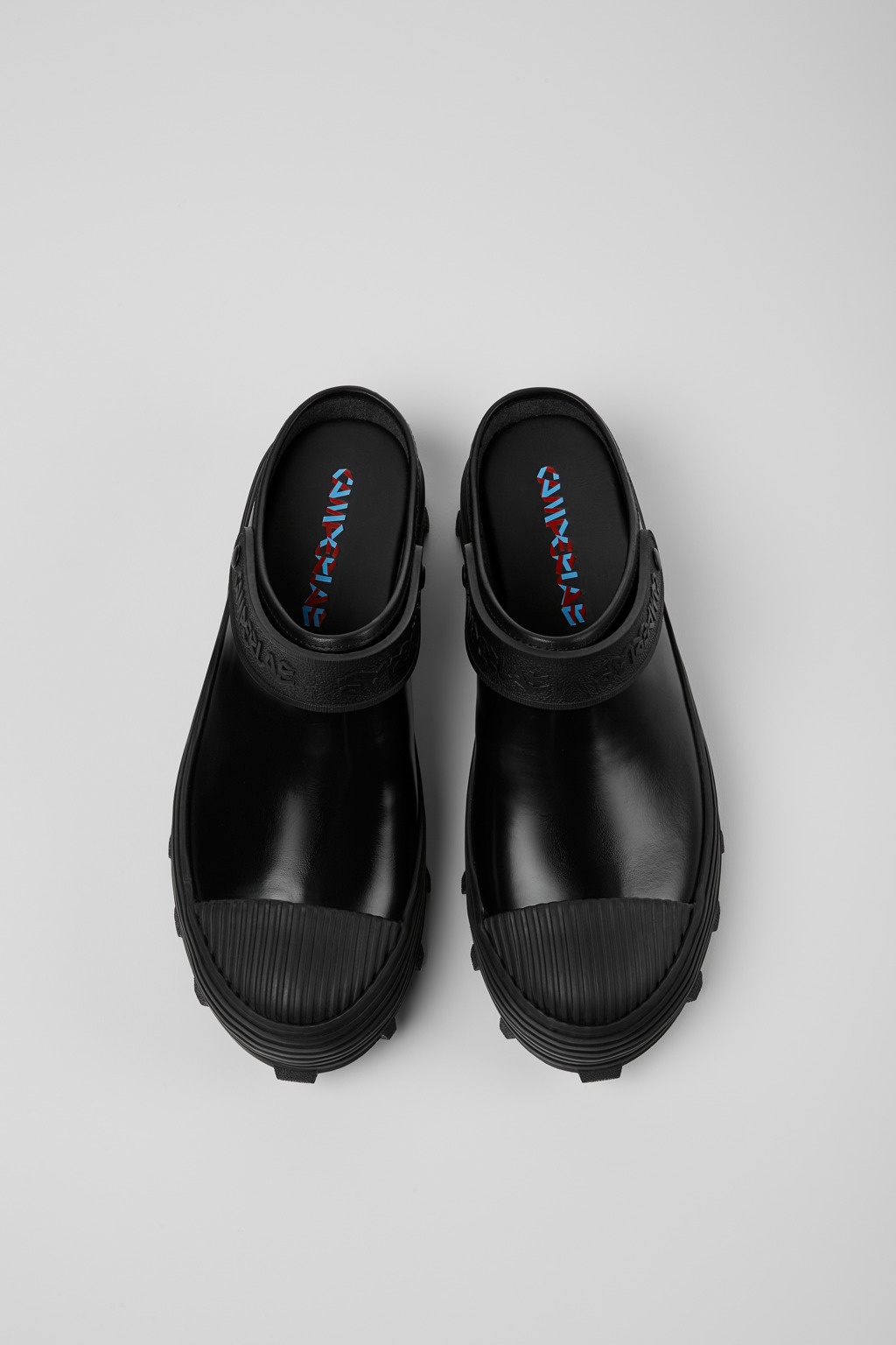 Black Leather Clogs - 4