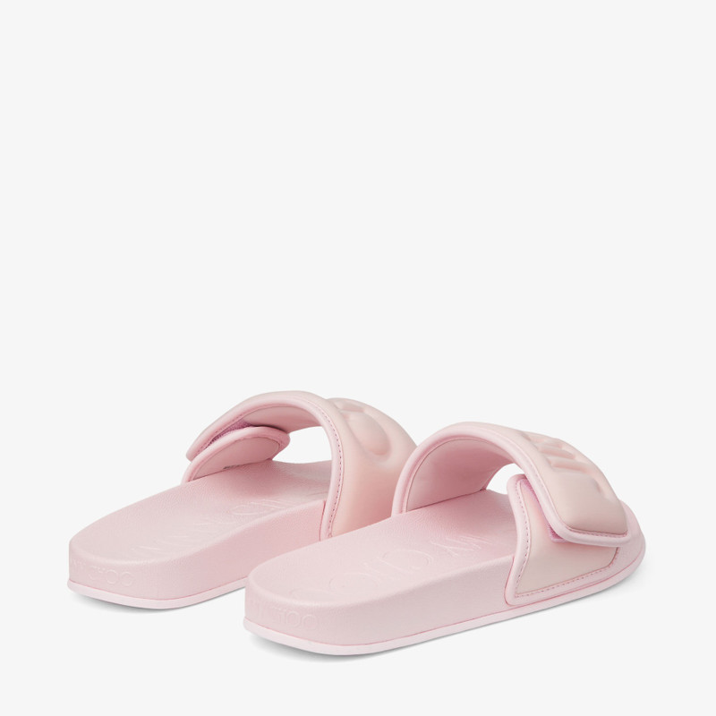 JIMMY CHOO Fitz/F
Powder Pink Puffed Logo Lycra Slides outlook