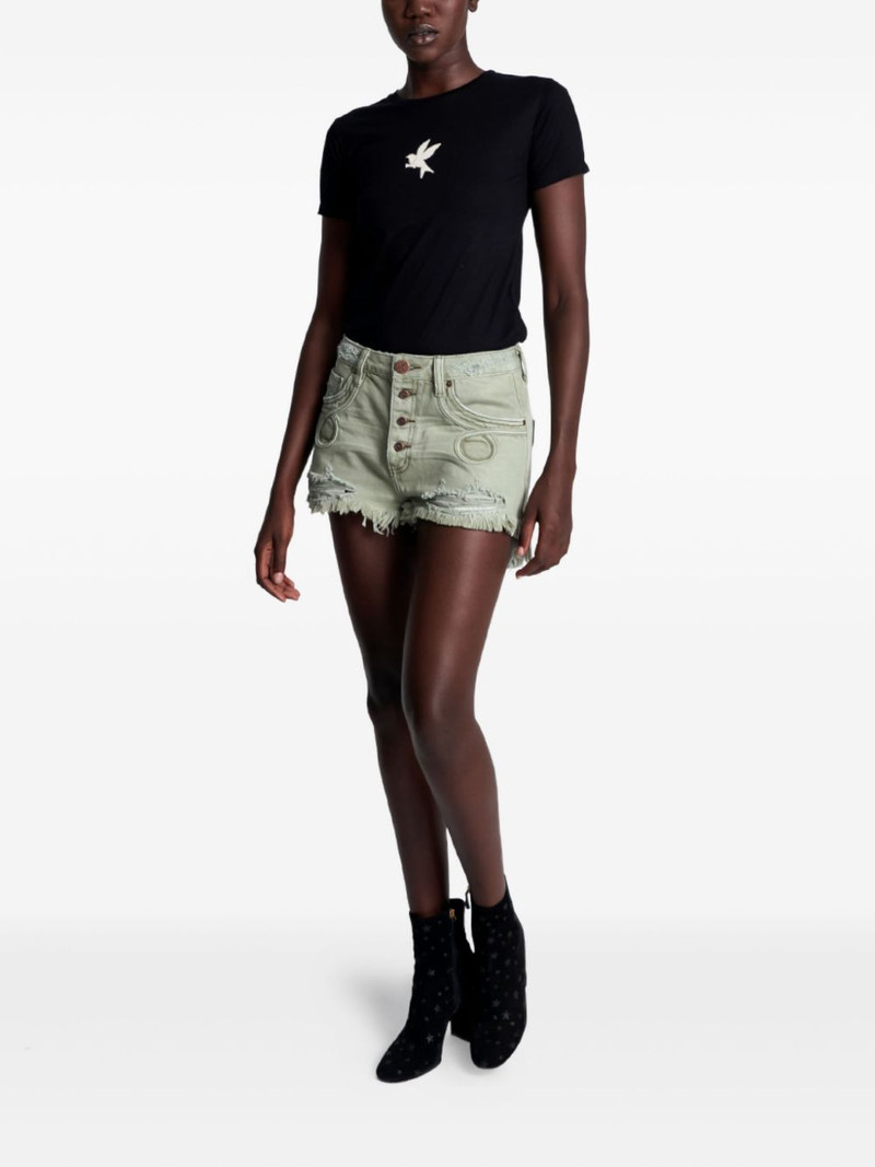 ONE TEASPOON Le Wolves Le Loop buttoned frayed shorts outlook