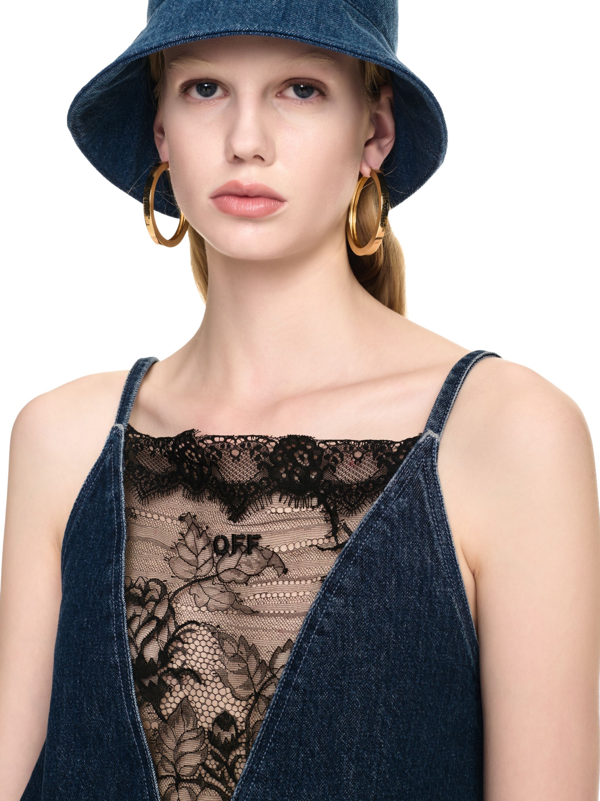 Lace 20s Slip Denim Top - 5