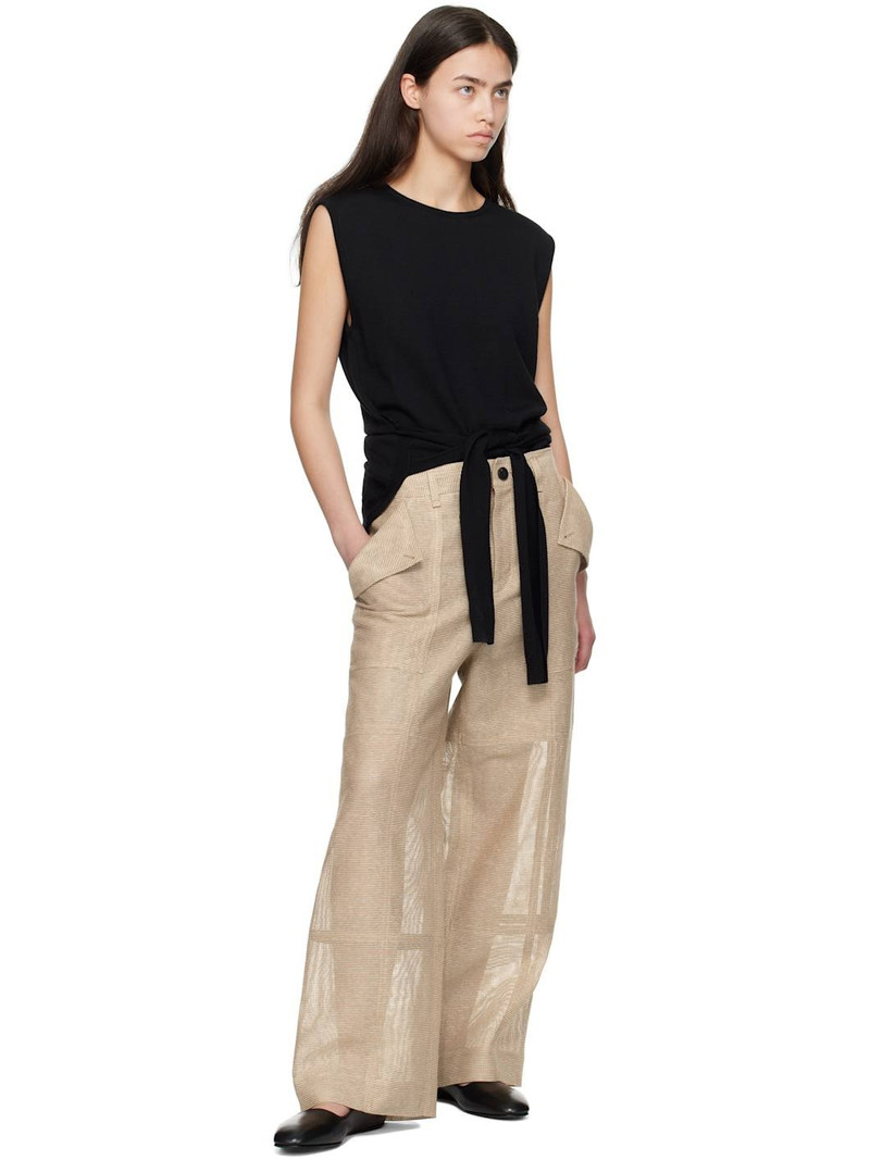 ISSEY MIYAKE Beige Papyrus Trousers outlook