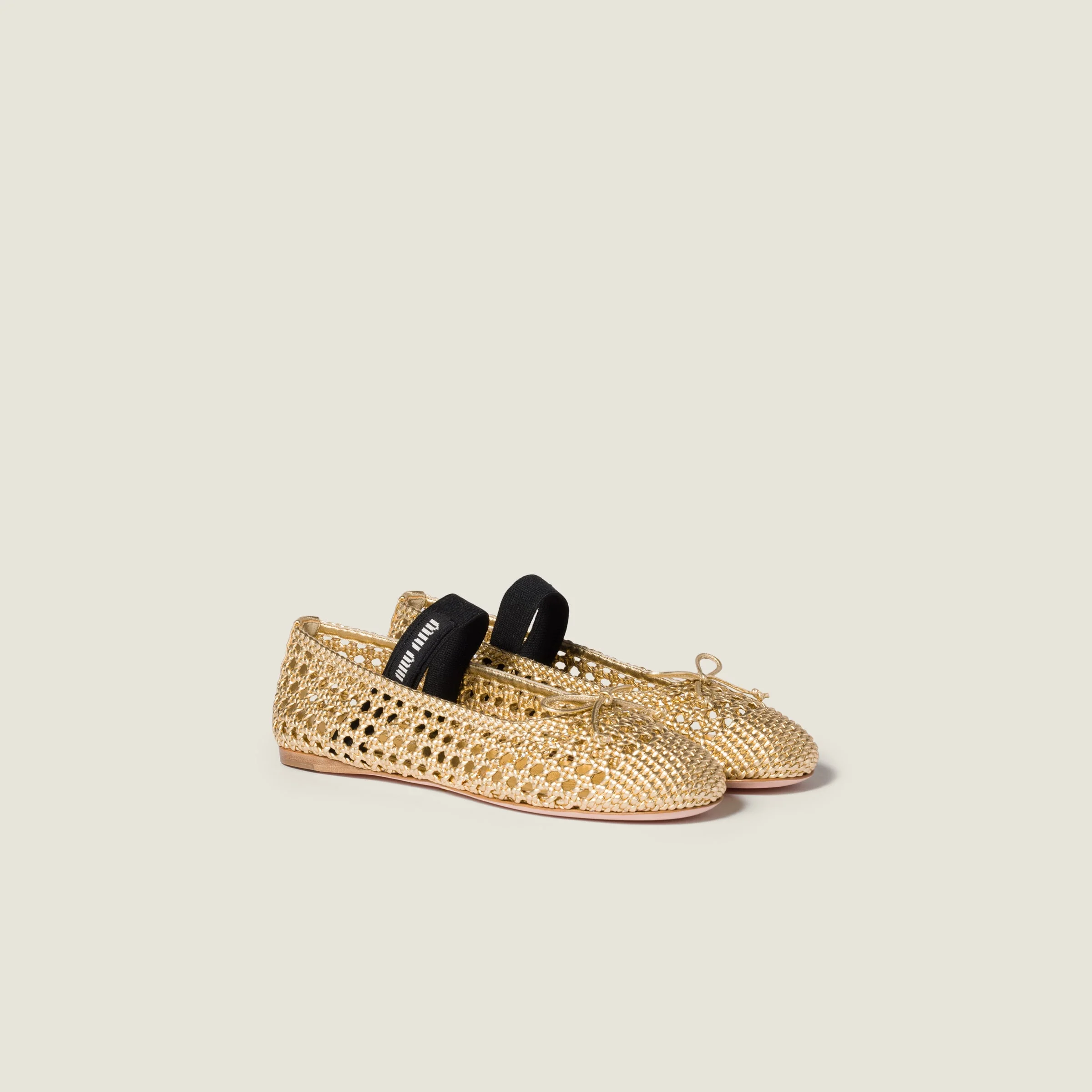 Woven mordoré nappa leather ballerinas - 1