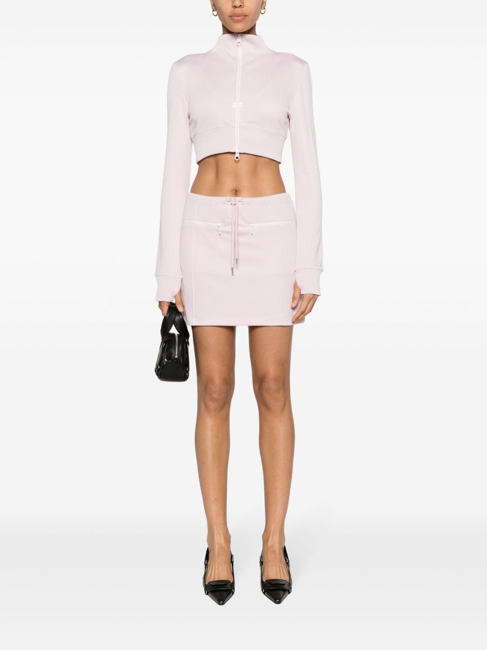 logo-patch drawstring miniskirt - 2
