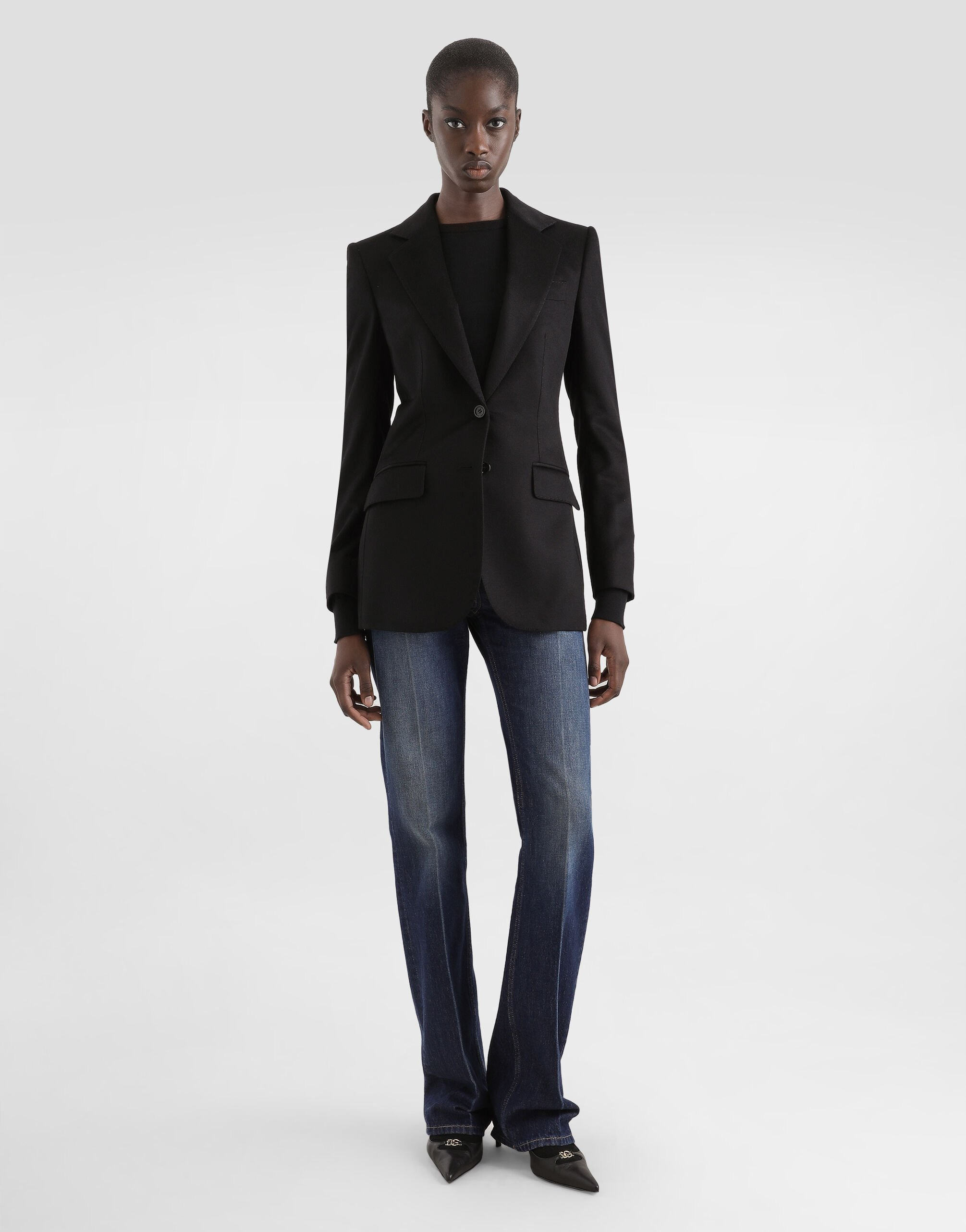 Single-breasted jacket in silk and Cashmere - 2