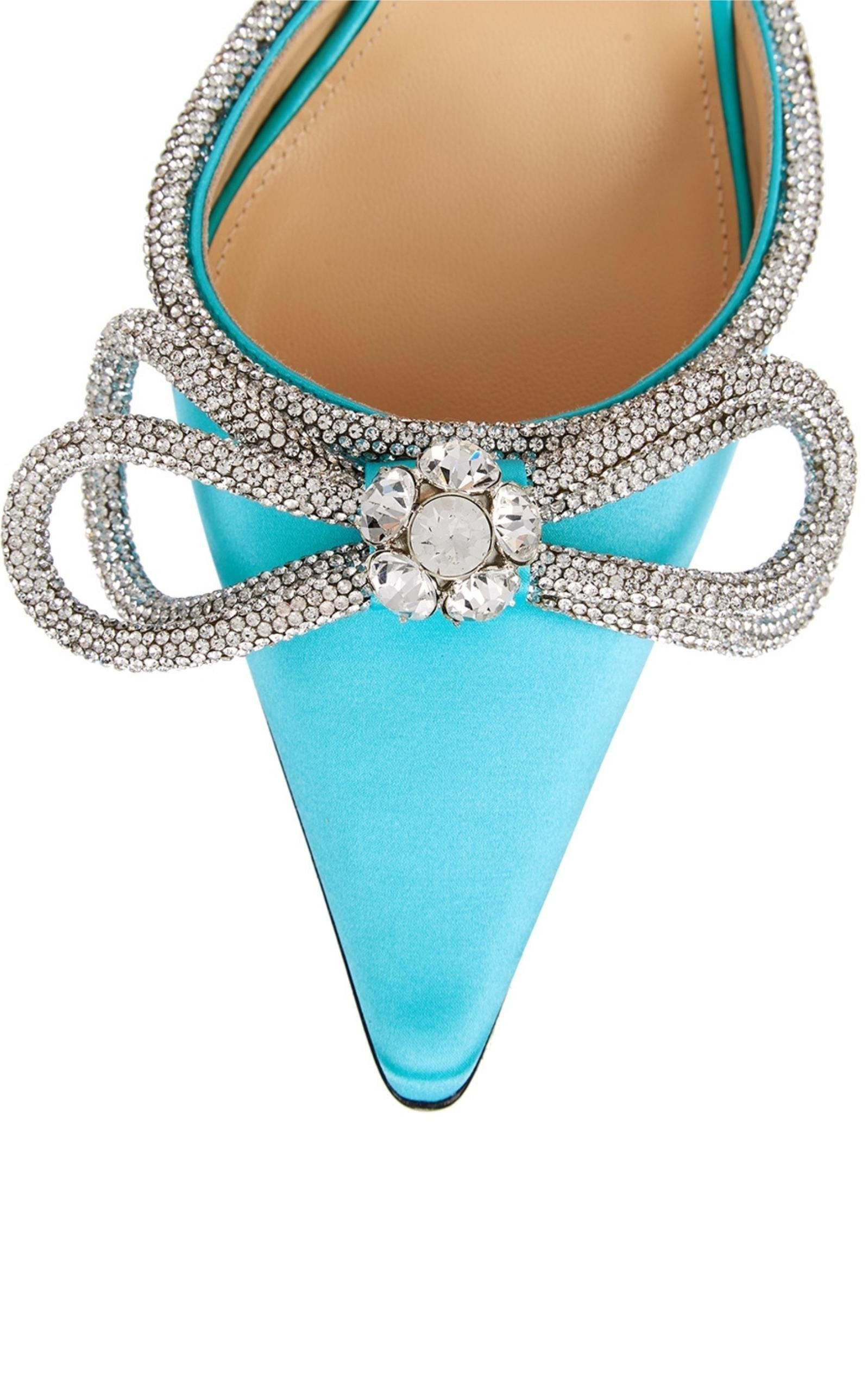 Crystal-embellished Satin Pumps - 5