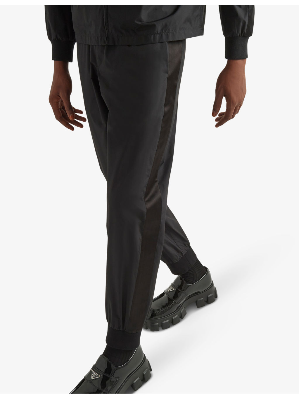 Brand-plaque slim-fit silk-blend jogging bottoms - 3