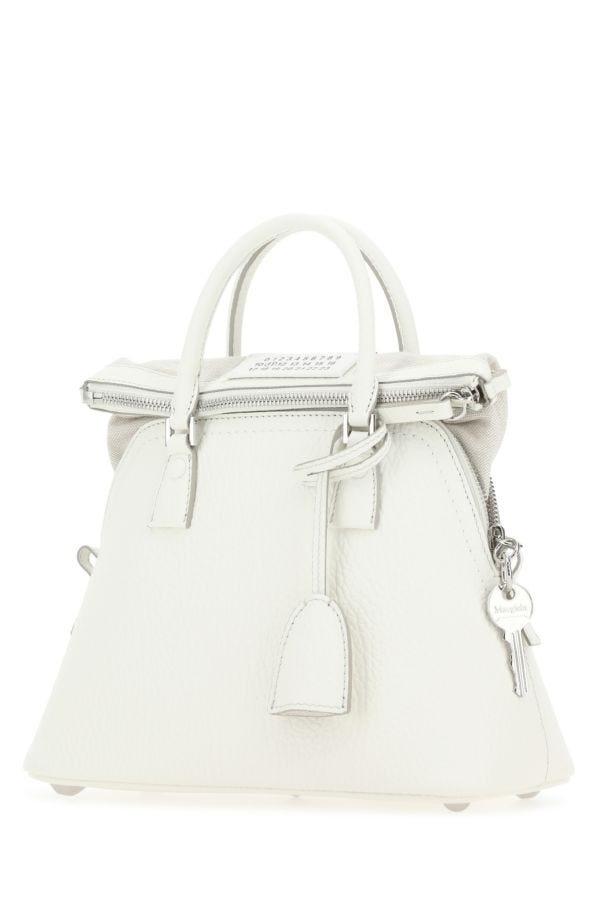 MAISON MARGIELA WOMAN White Leather 5Ac Handbag - 2