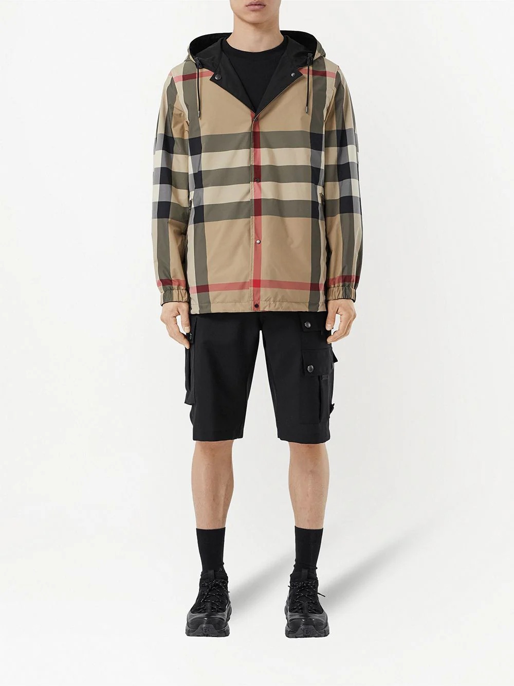 reversible check hooded jacket - 3
