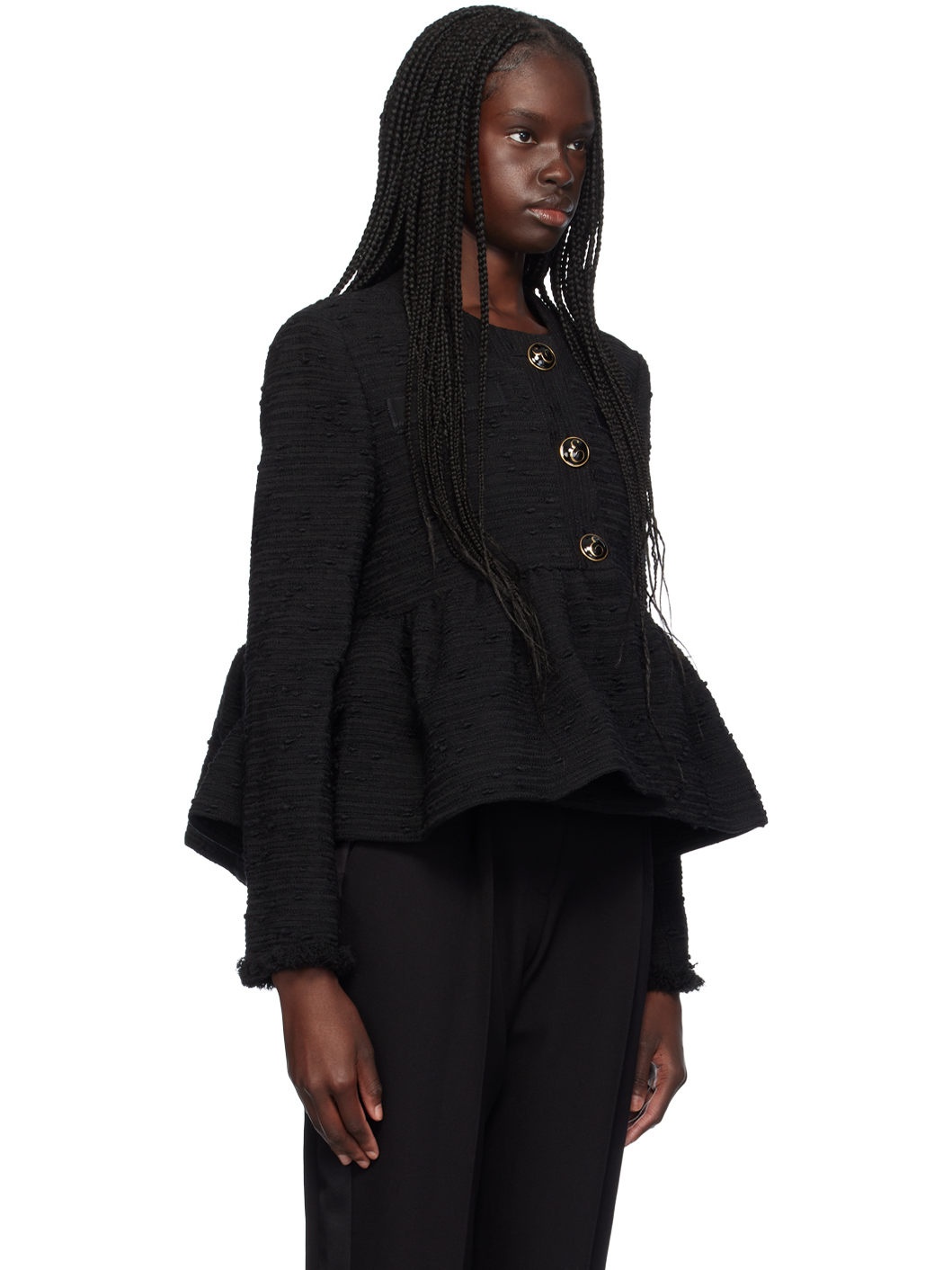 Black Peplum Jacket - 2