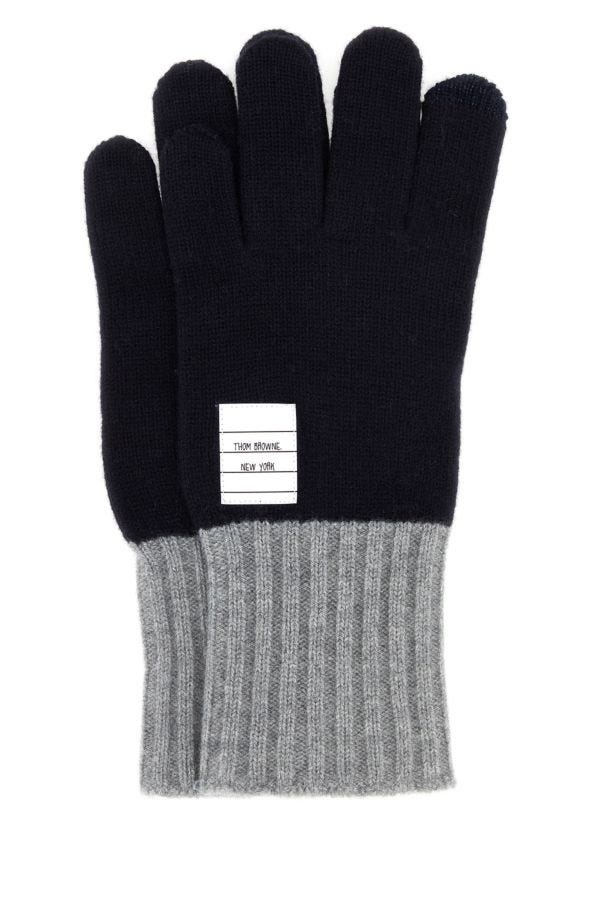 Two-tone wool gloves - 1