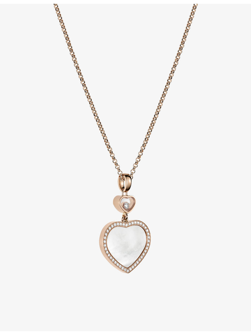 Happy Hearts 18ct rose-gold, 0.24ct diamond and mother-of-pearl necklace 3