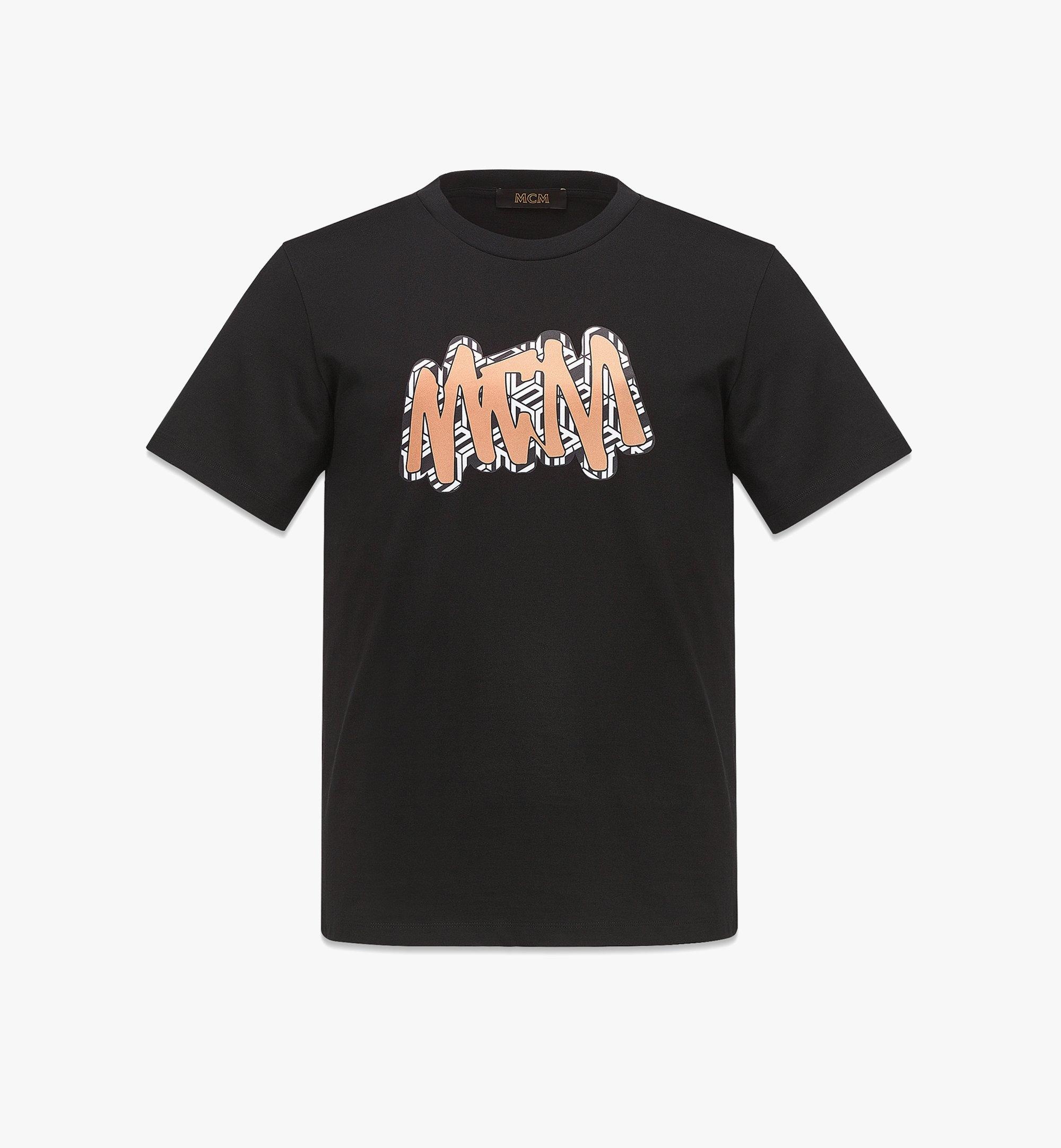 Men’s MCM Sommer Cubic Logo Print T-Shirt in Organic Cotton - 1