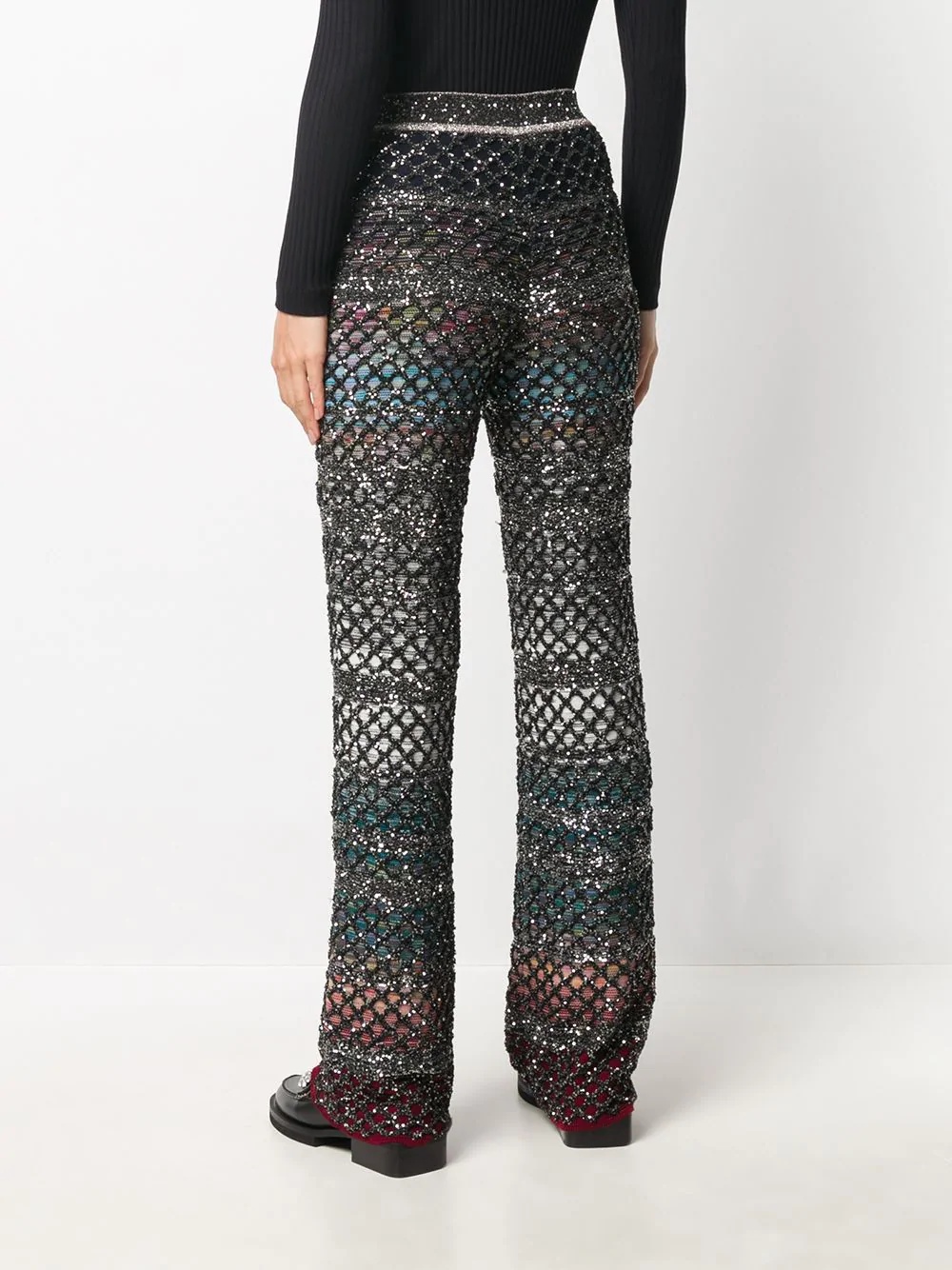 flared knit trousers - 4