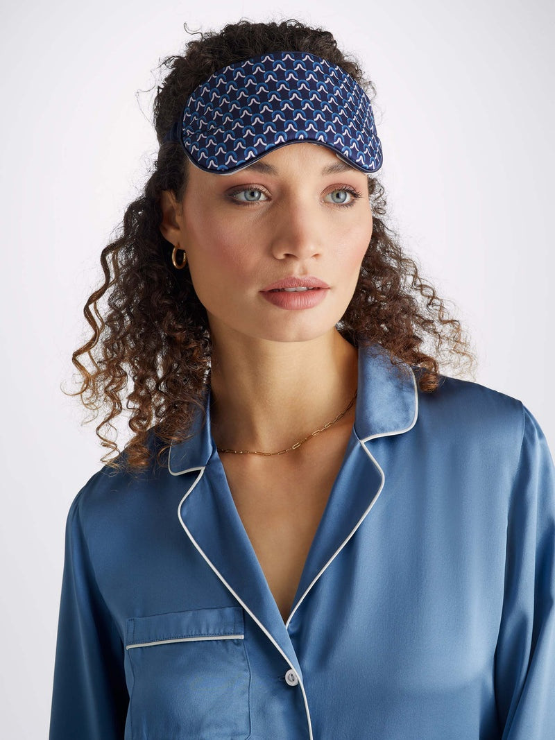 Eye Mask Brindisi Silk Satin Navy 4