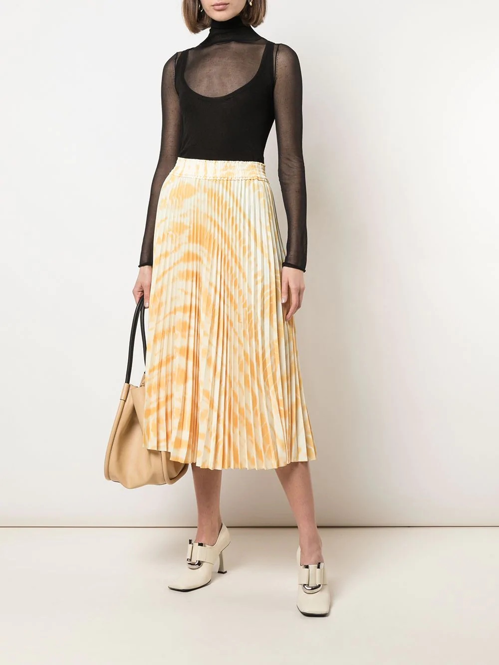 pleated tie-dye skirt - 2