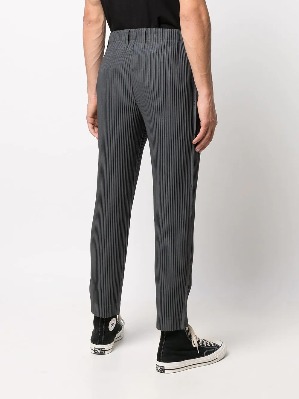 plissé straight-leg trousers - 4