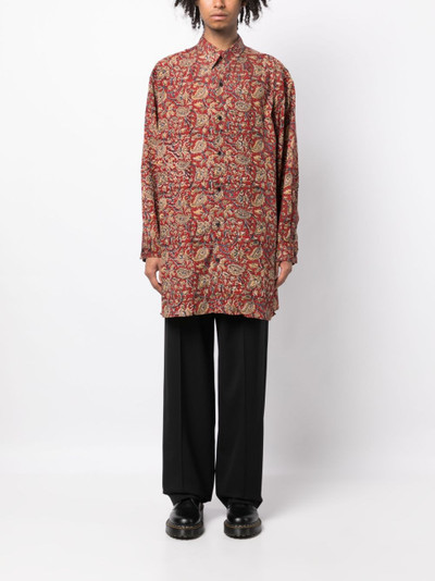 Yohji Yamamoto floral-print long-sleeved shirt outlook