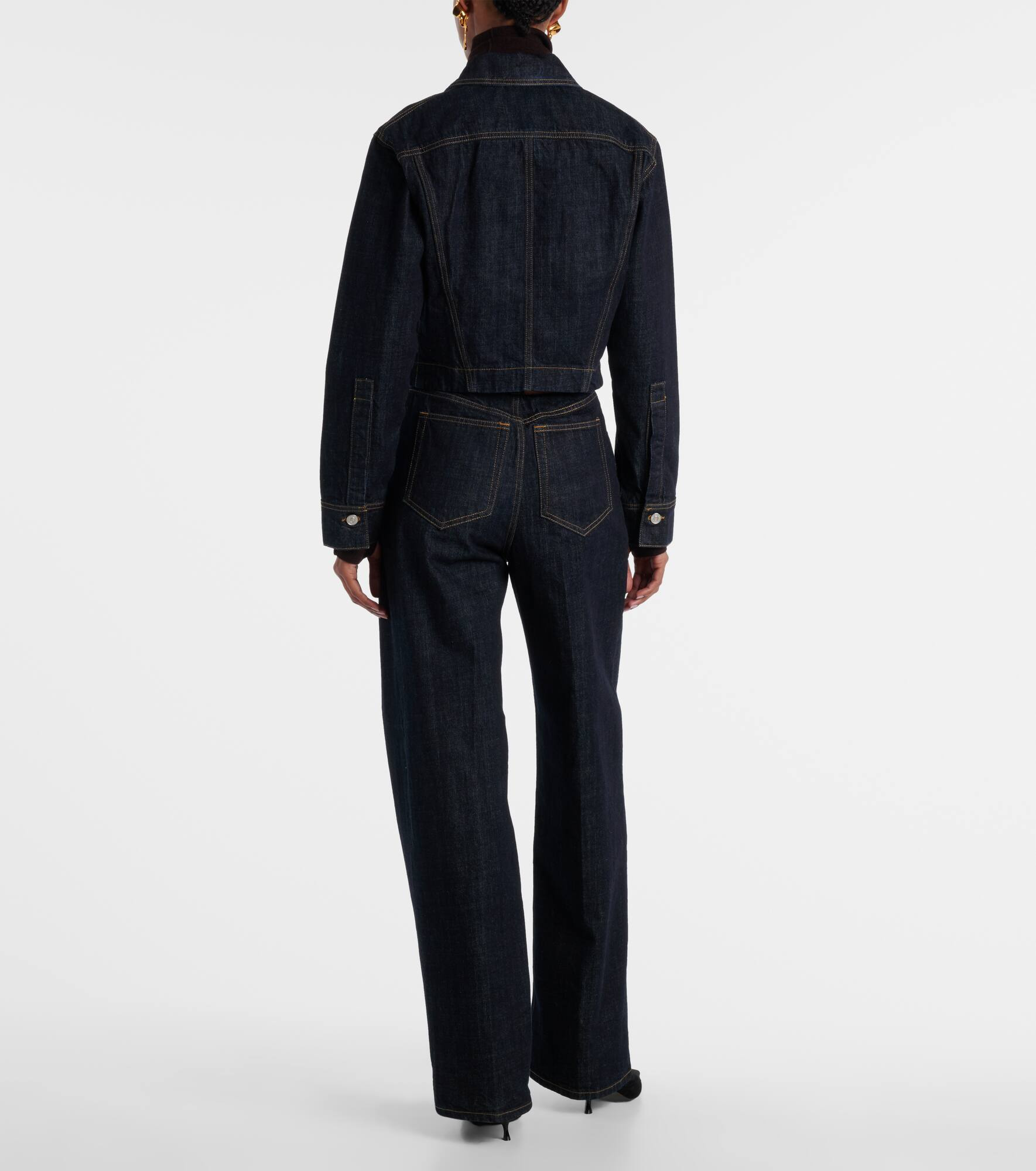 Cropped denim jacket - 3