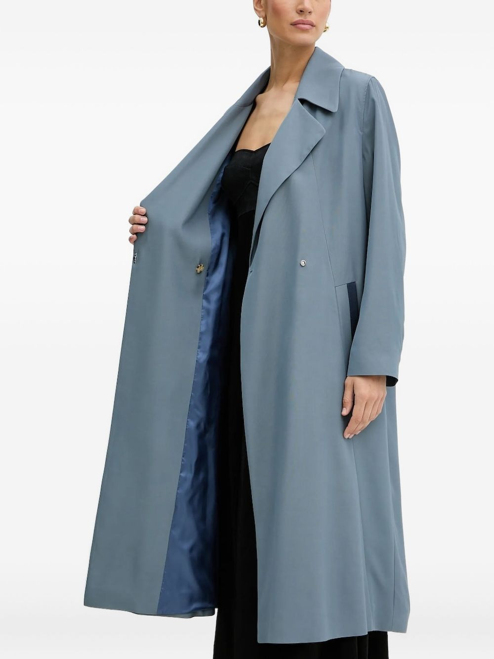 belted panelled trench coat - 4